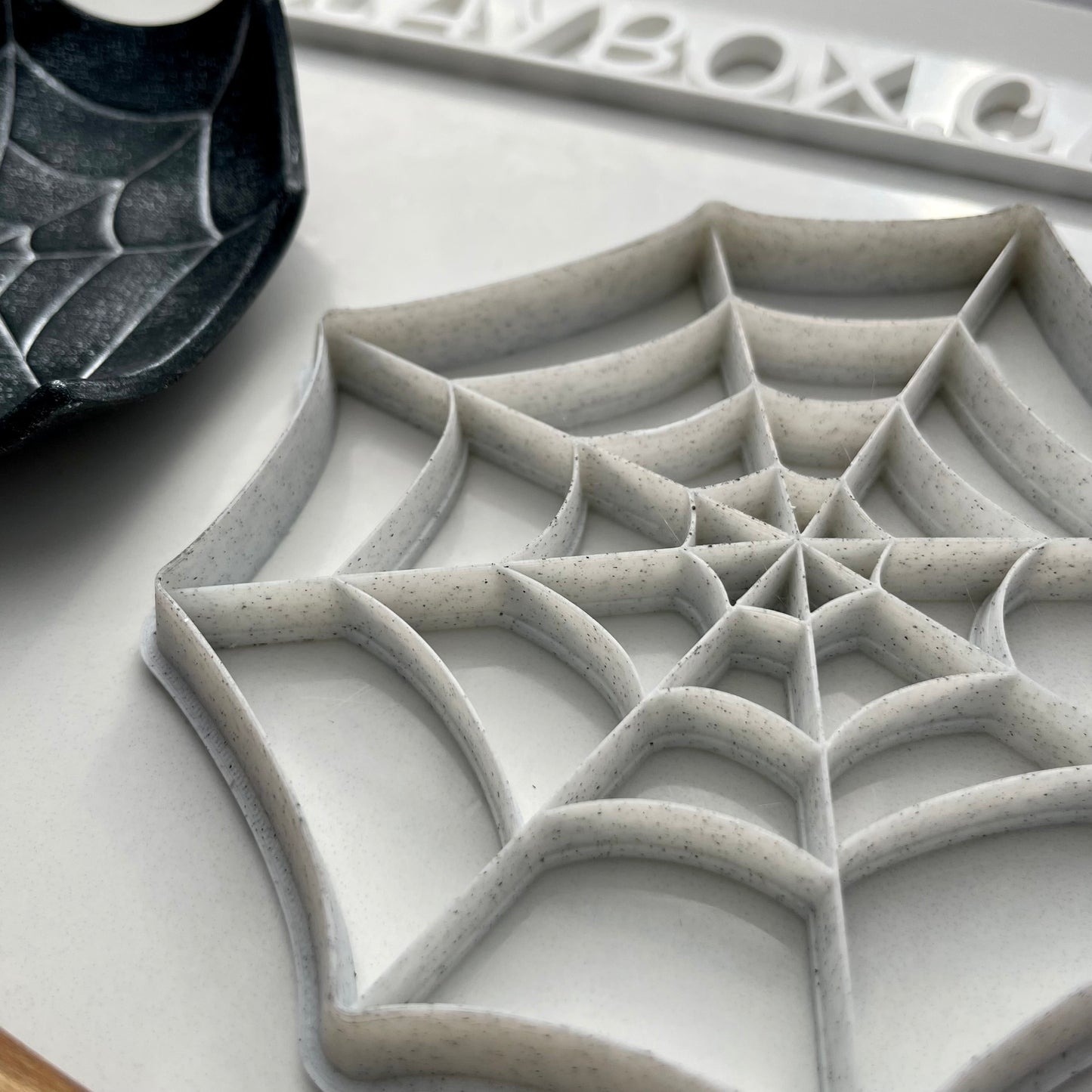 Spider Web Clay Cutter for Coasters or Dishes – Polymer Clay Tool – Large Cutter with Stamp Lines
