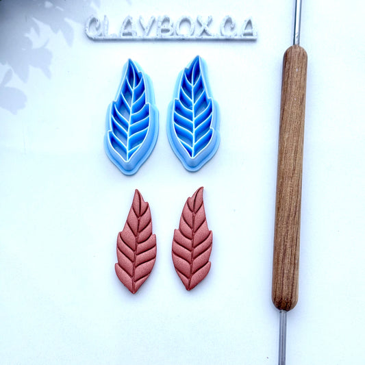 Feather Polymer Clay Cutters – Left & Right Pair – Tapered Edge for Sharp Cuts