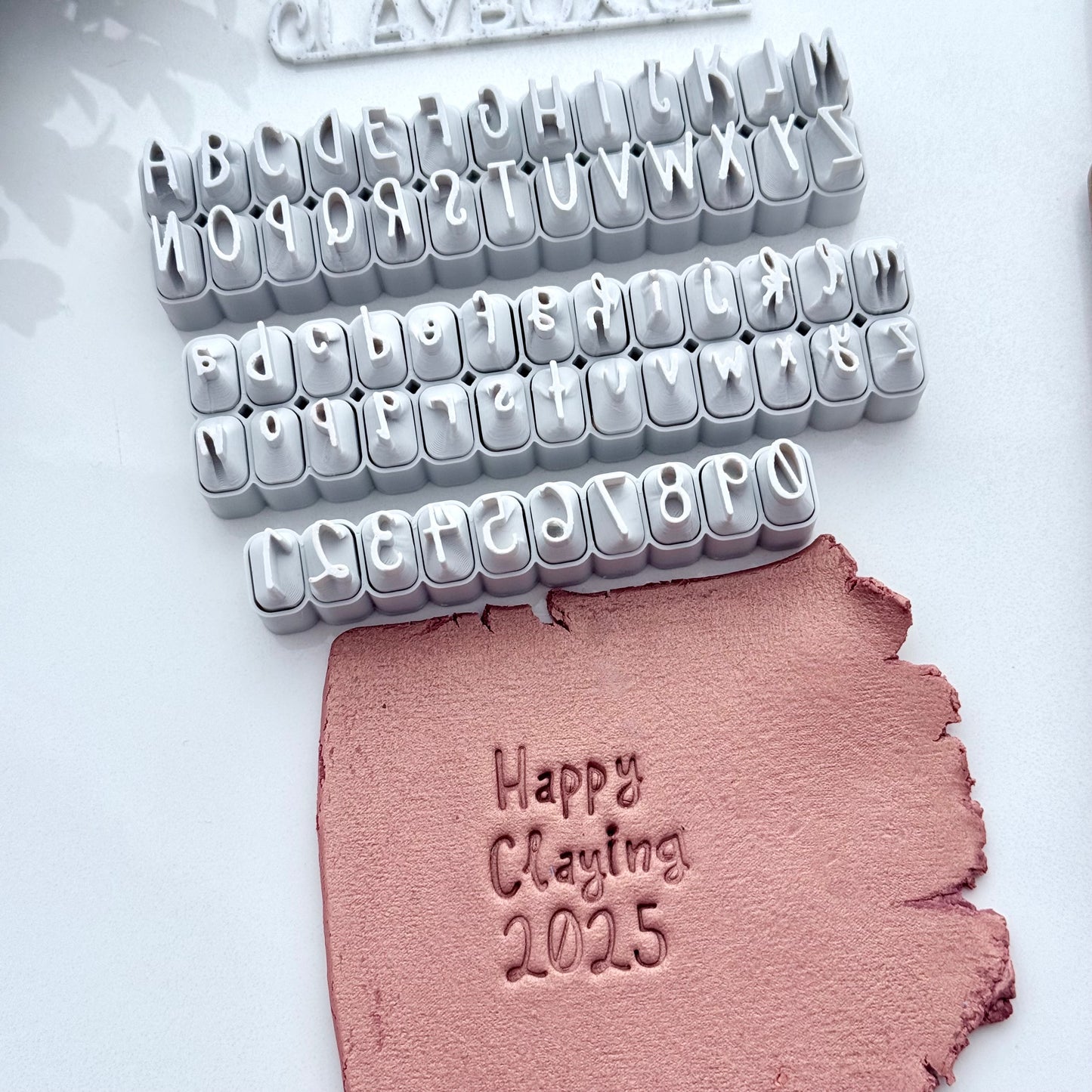 Narrow Handwriting Alphabet Stamp Set – Polymer Clay Letter Stamps