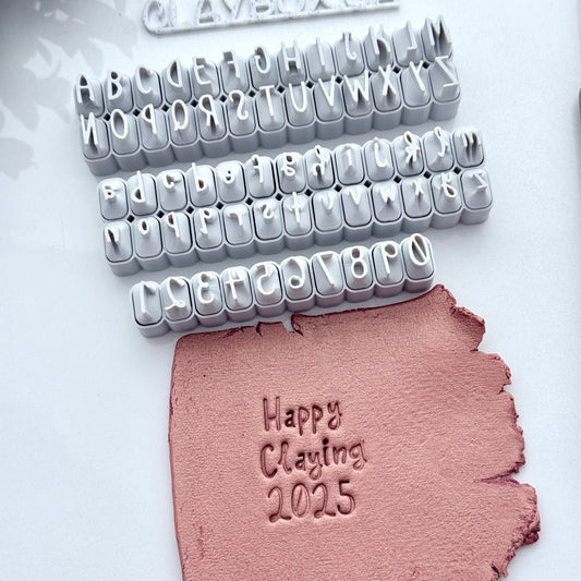 Narrow Handwriting Alphabet Stamp Set – Polymer Clay Letter Stamps
