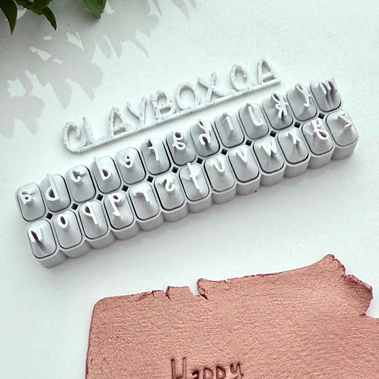 Narrow Handwriting Alphabet Stamp Set – Polymer Clay Letter Stamps