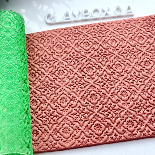 Floral Tiles Texture Roller for Polymer Clay