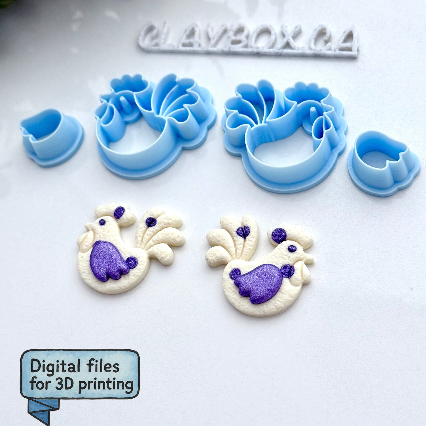 Whimsical Rooster Cutter – Digital STL Files (8 Sizes)