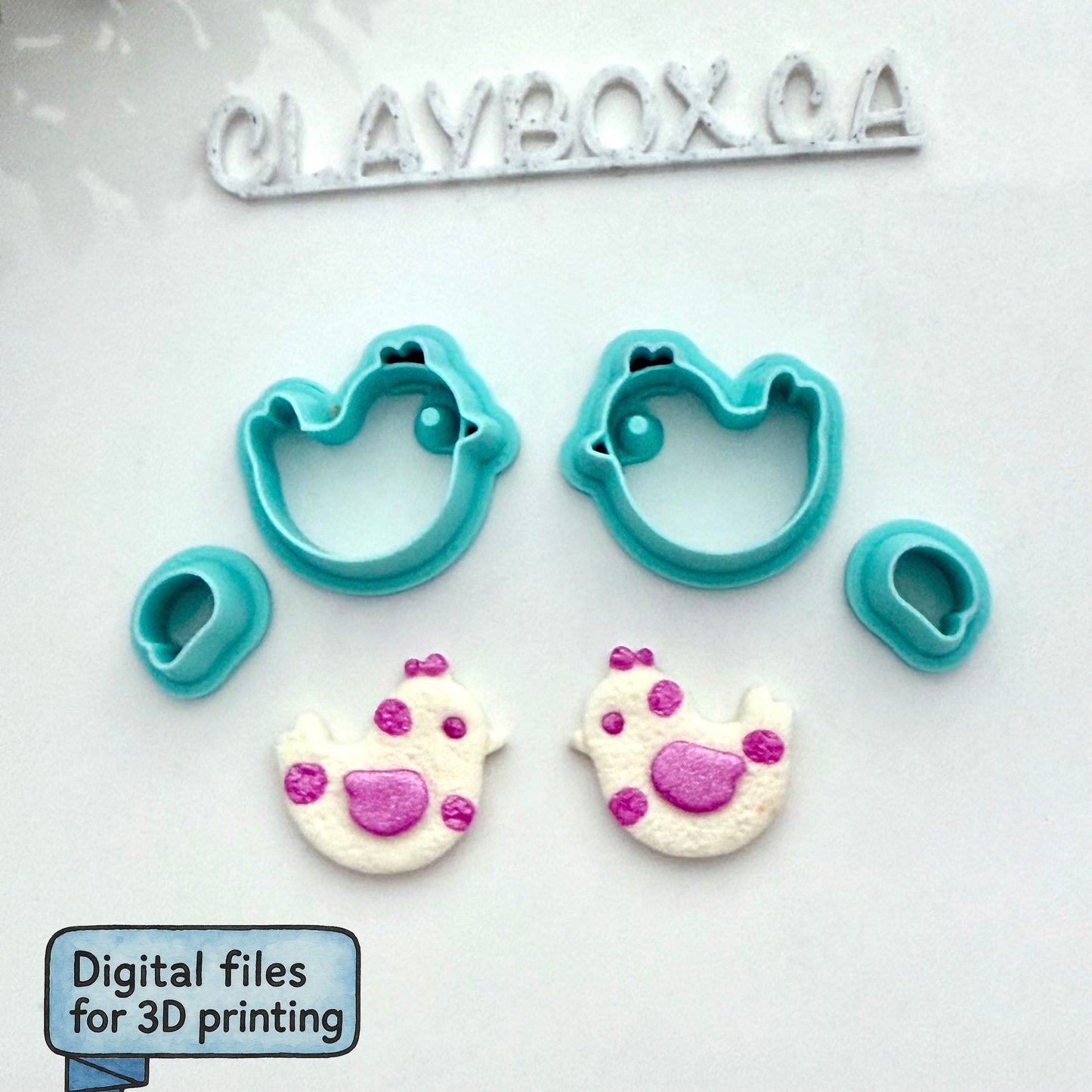 Whimsical Chicken, Rooster & Chick Cutter Set – Polymer Clay Tools