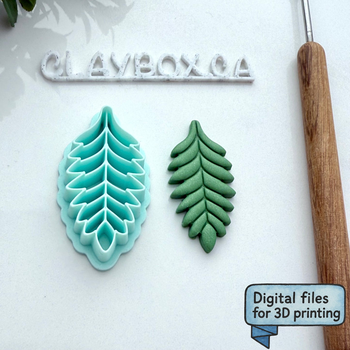 Fern Polymer Clay Cutter – Digital STL Files (12 Sizes)