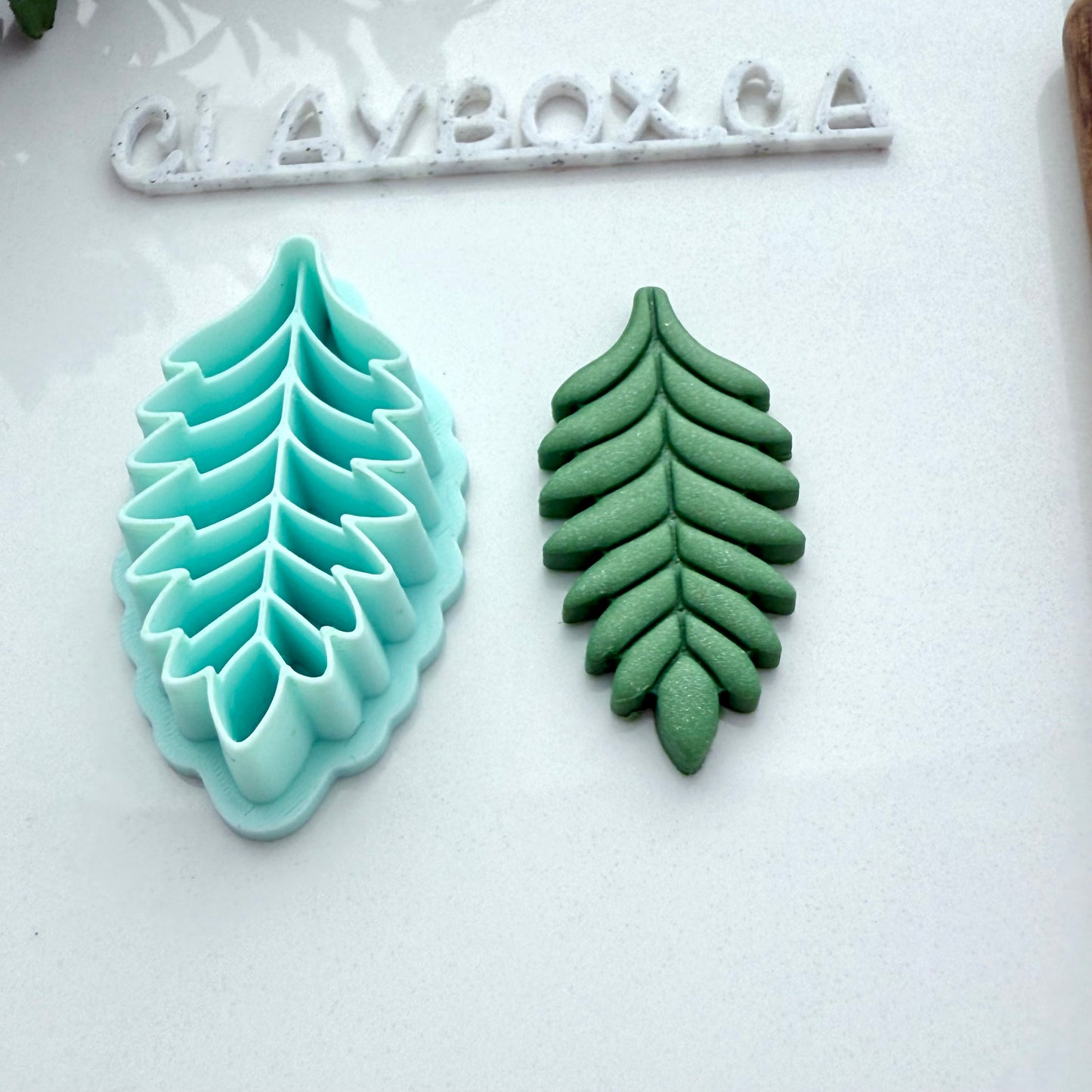 Fern Polymer Clay Cutter – Layered Leaf Design – 3D Printed Clay Tool