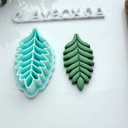 Fern Polymer Clay Cutter – Layered Leaf Design – 3D Printed Clay Tool