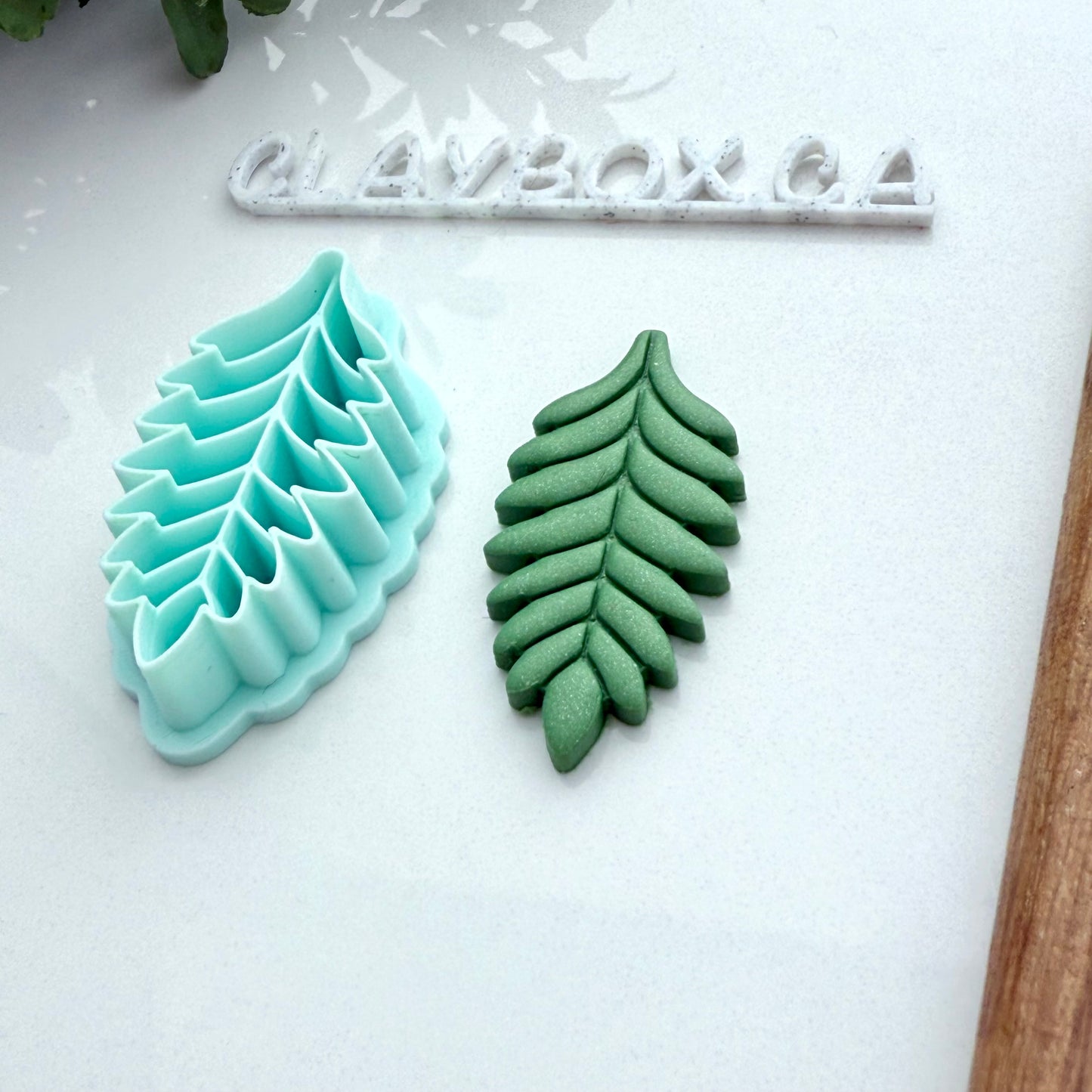 Fern Polymer Clay Cutter – Layered Leaf Design – 3D Printed Clay Tool
