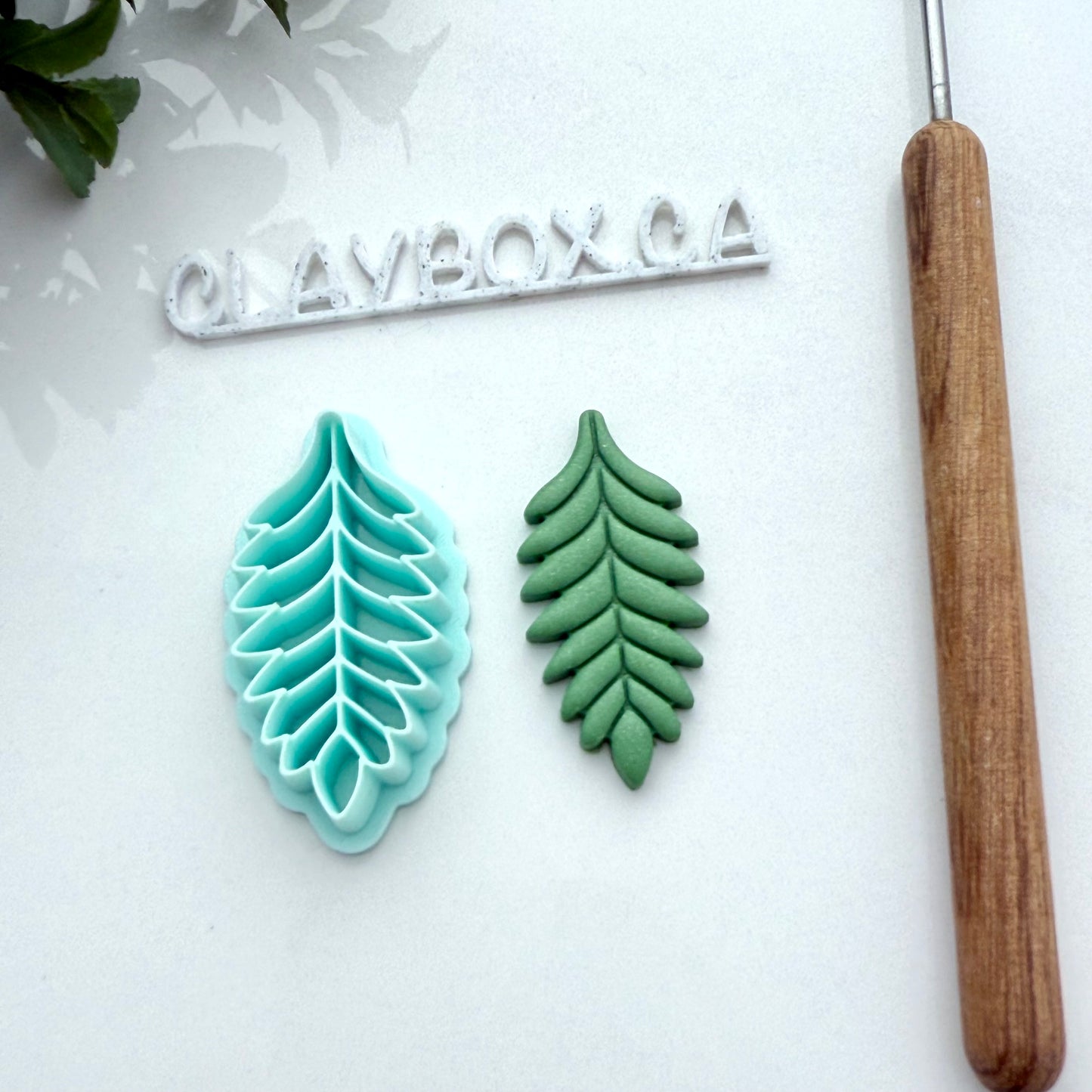 Fern Polymer Clay Cutter – Layered Leaf Design – 3D Printed Clay Tool