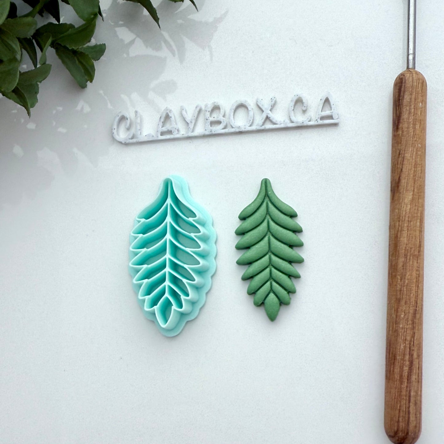 Fern Polymer Clay Cutter – Layered Leaf Design – 3D Printed Clay Tool