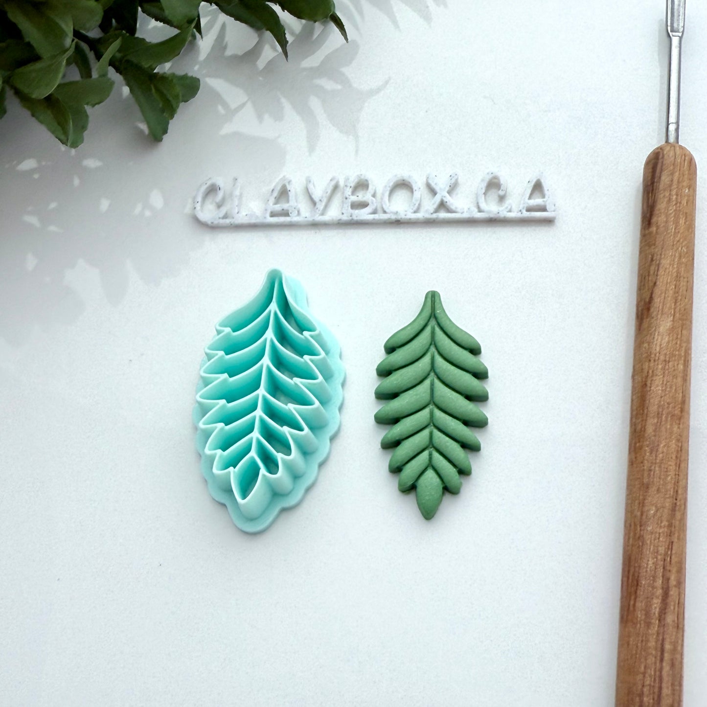 Fern Polymer Clay Cutter – Layered Leaf Design – 3D Printed Clay Tool