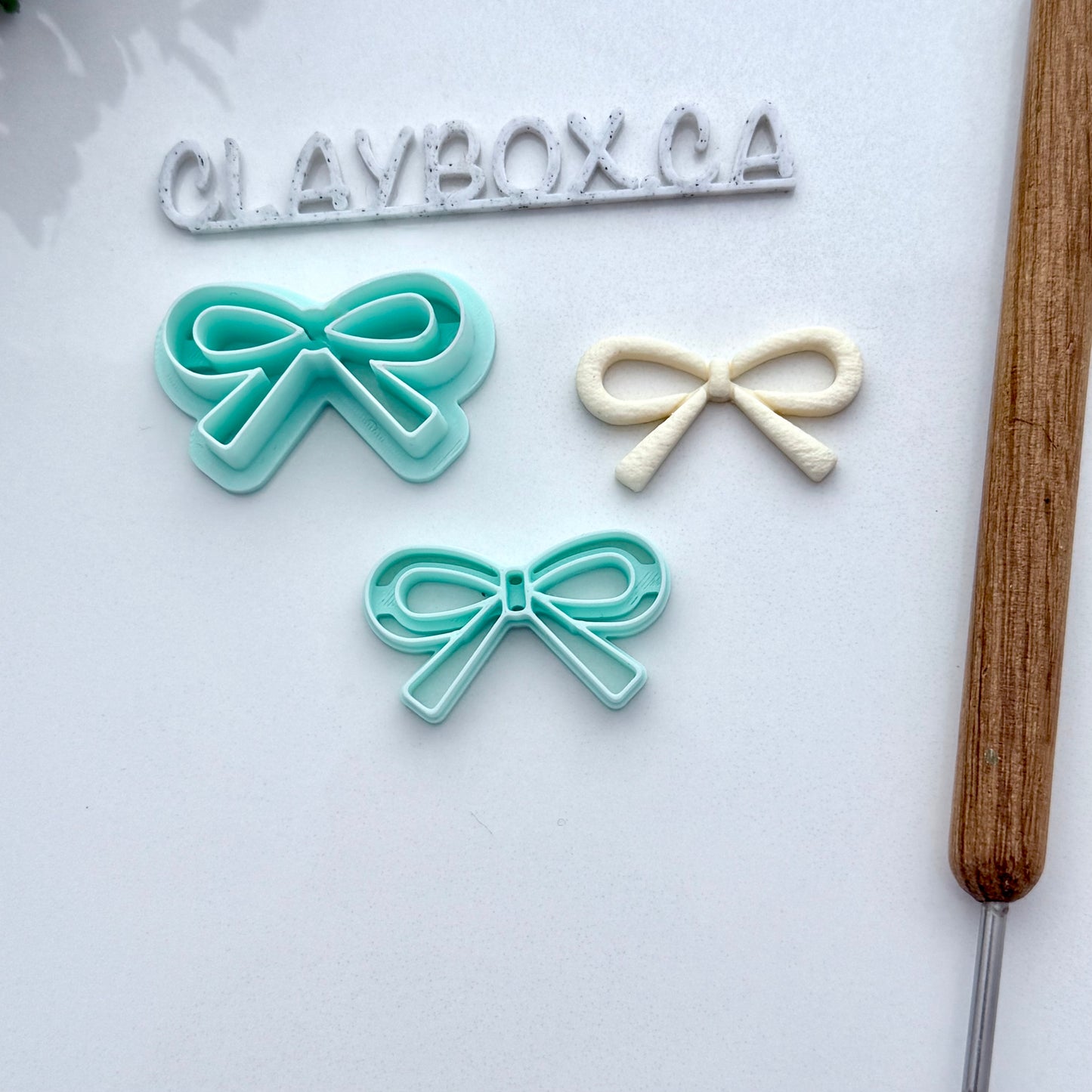 Skinny Bow Stamp & Matching Cutter – Polymer Clay Tool Set