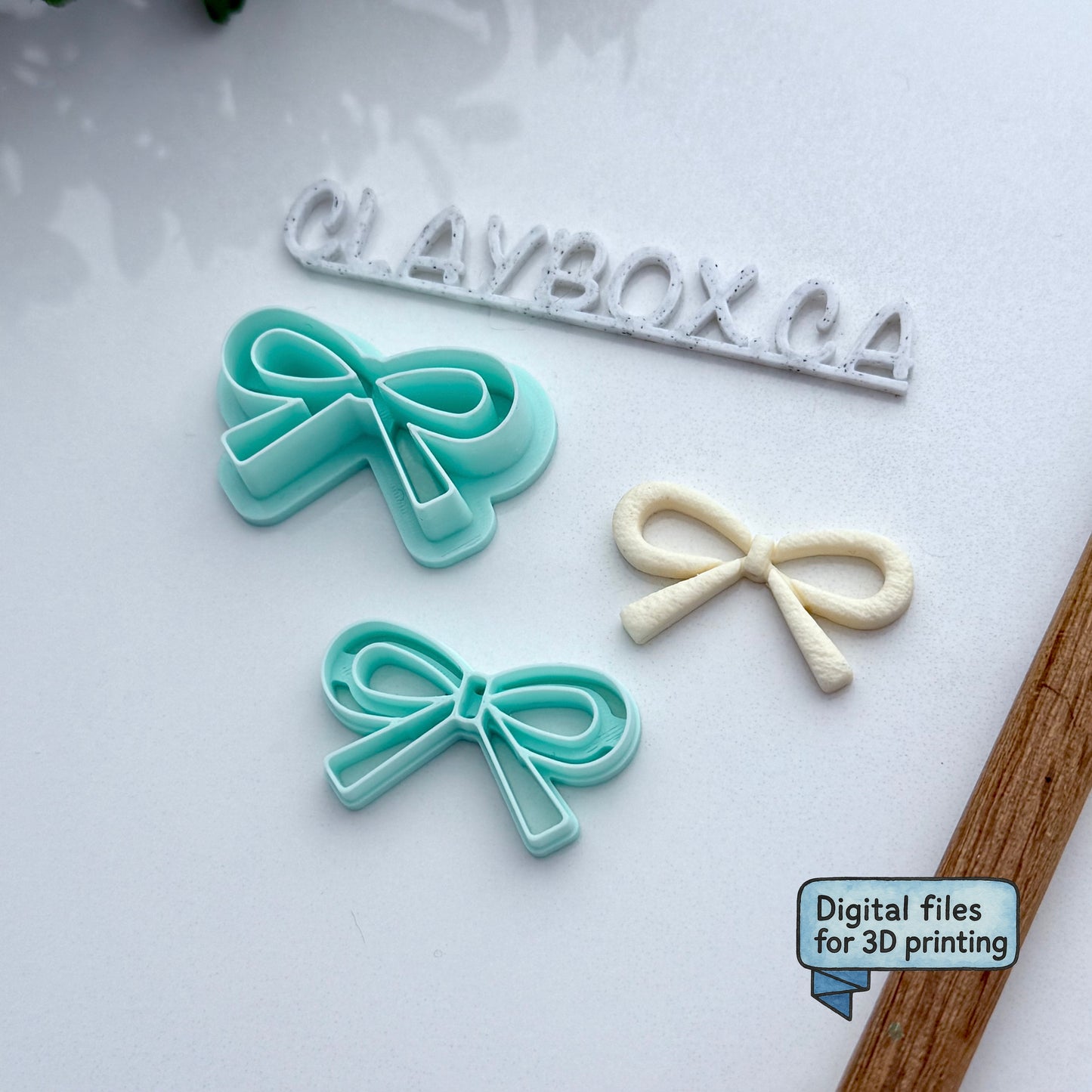 Skinny Bow Stamp & Matching Cutter – Digital STL Files (12 Sizes)