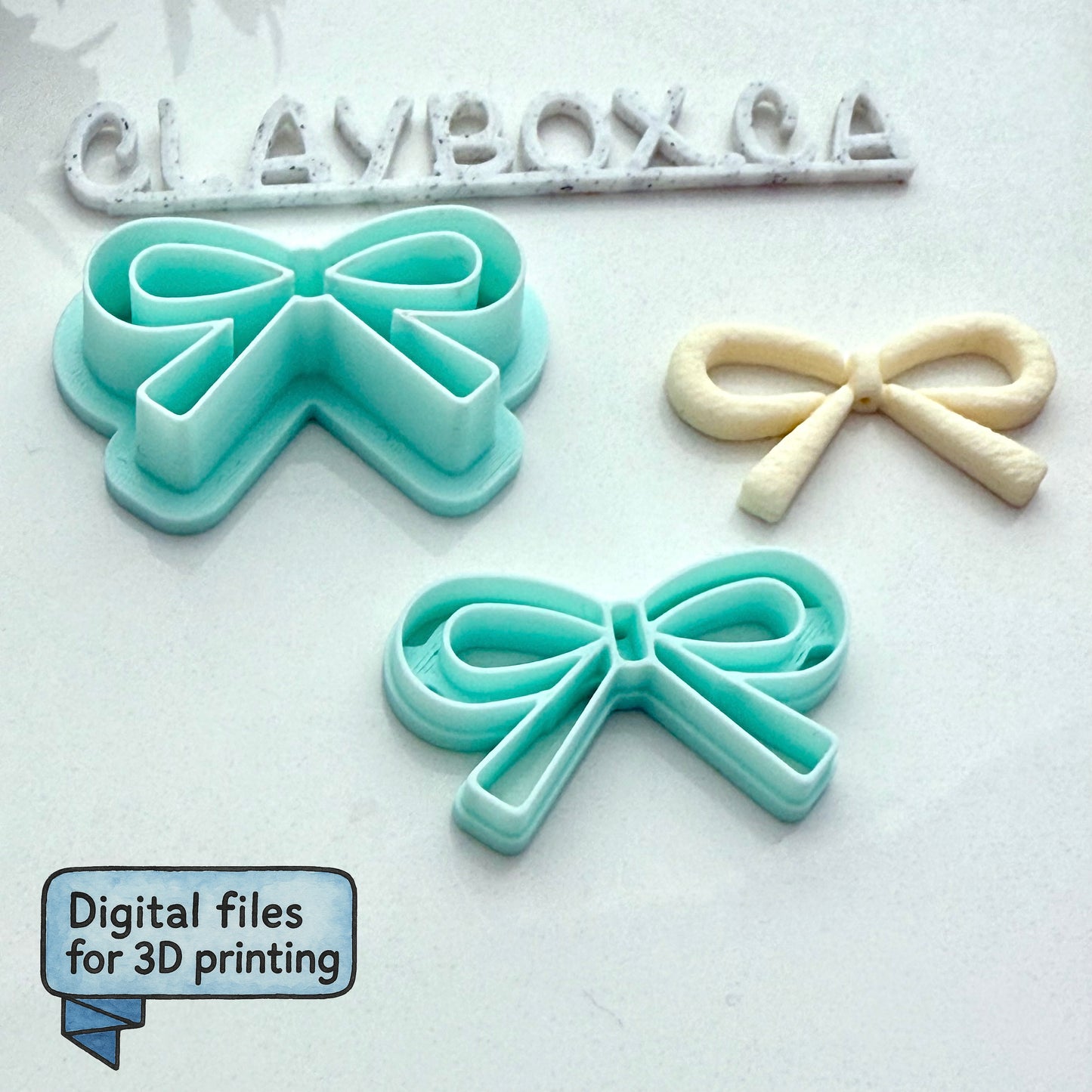 Skinny Bow Stamp & Matching Cutter – Digital STL Files (12 Sizes)