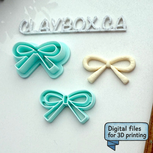 Skinny Bow Stamp & Matching Cutter – Digital STL Files (12 Sizes)