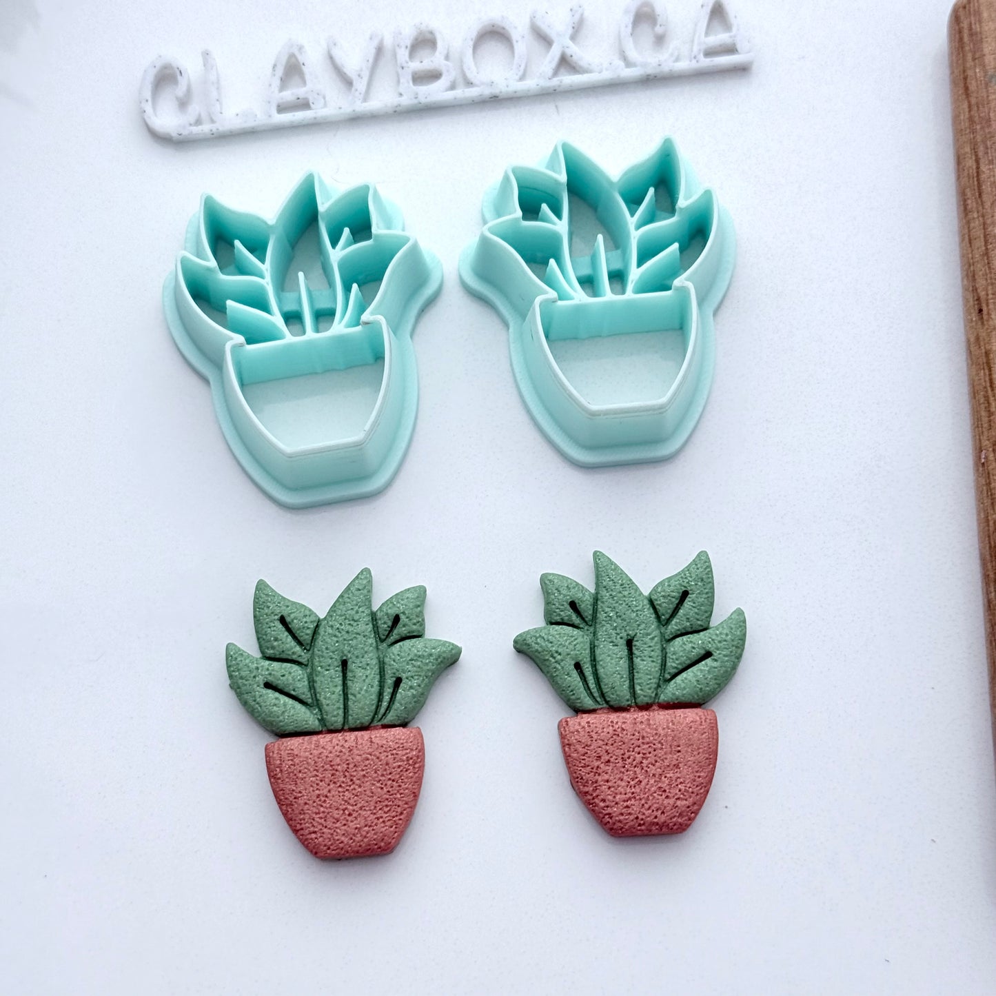 Potted Plant Polymer Clay Cutter Pair – Cute Succulent Pot Shape