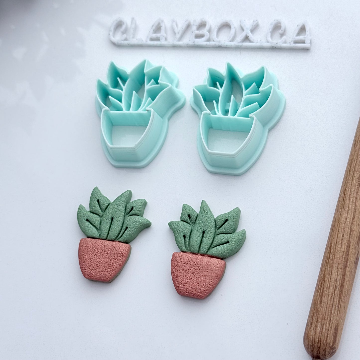 Potted Plant Polymer Clay Cutter Pair – Cute Succulent Pot Shape