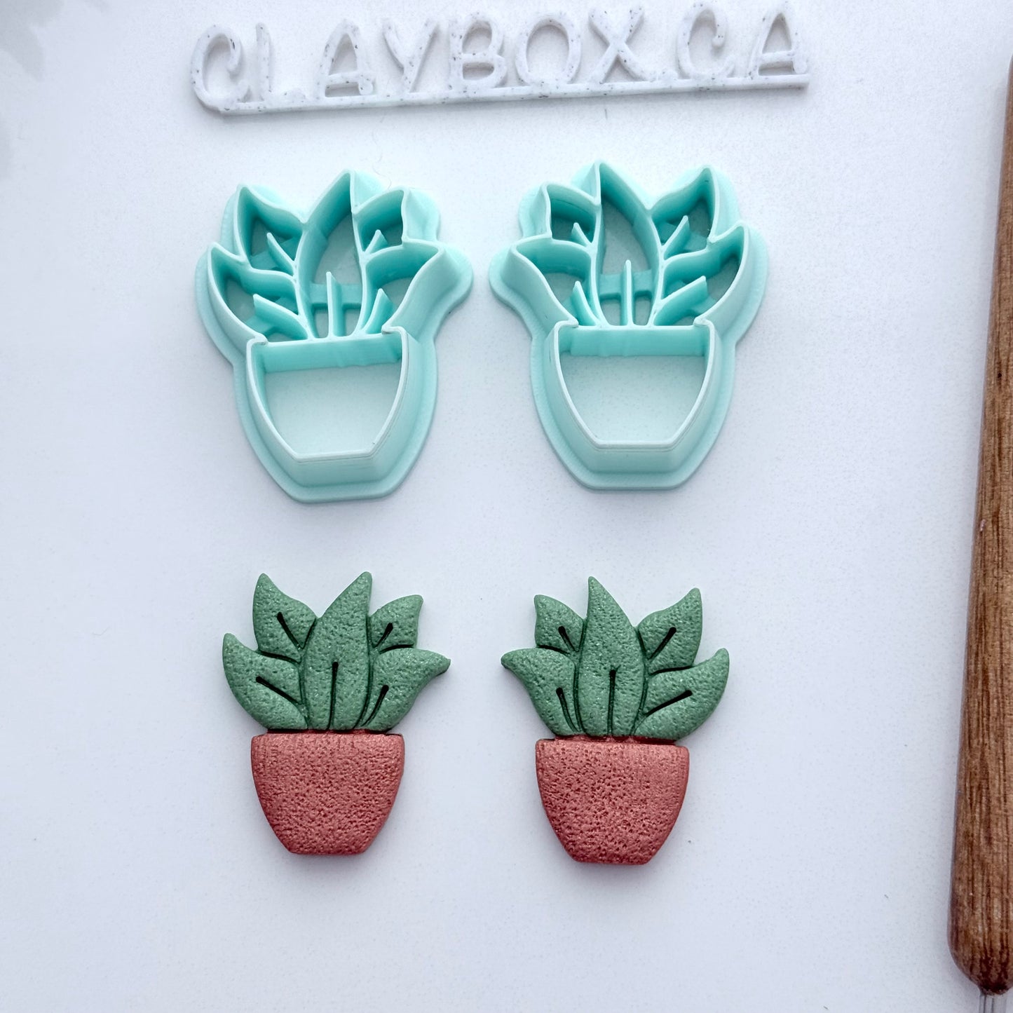 Potted Plant Polymer Clay Cutter Pair – Cute Succulent Pot Shape