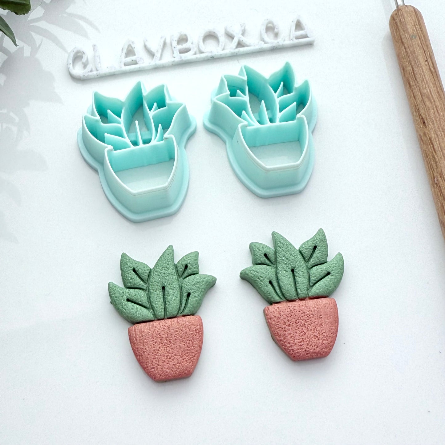 Potted Plant Polymer Clay Cutter Pair – Cute Succulent Pot Shape