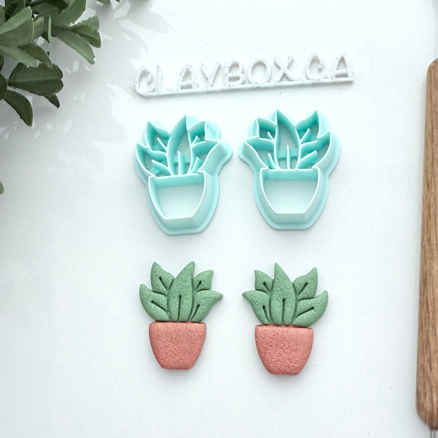 Potted Plant Polymer Clay Cutter Pair – Cute Succulent Pot Shape
