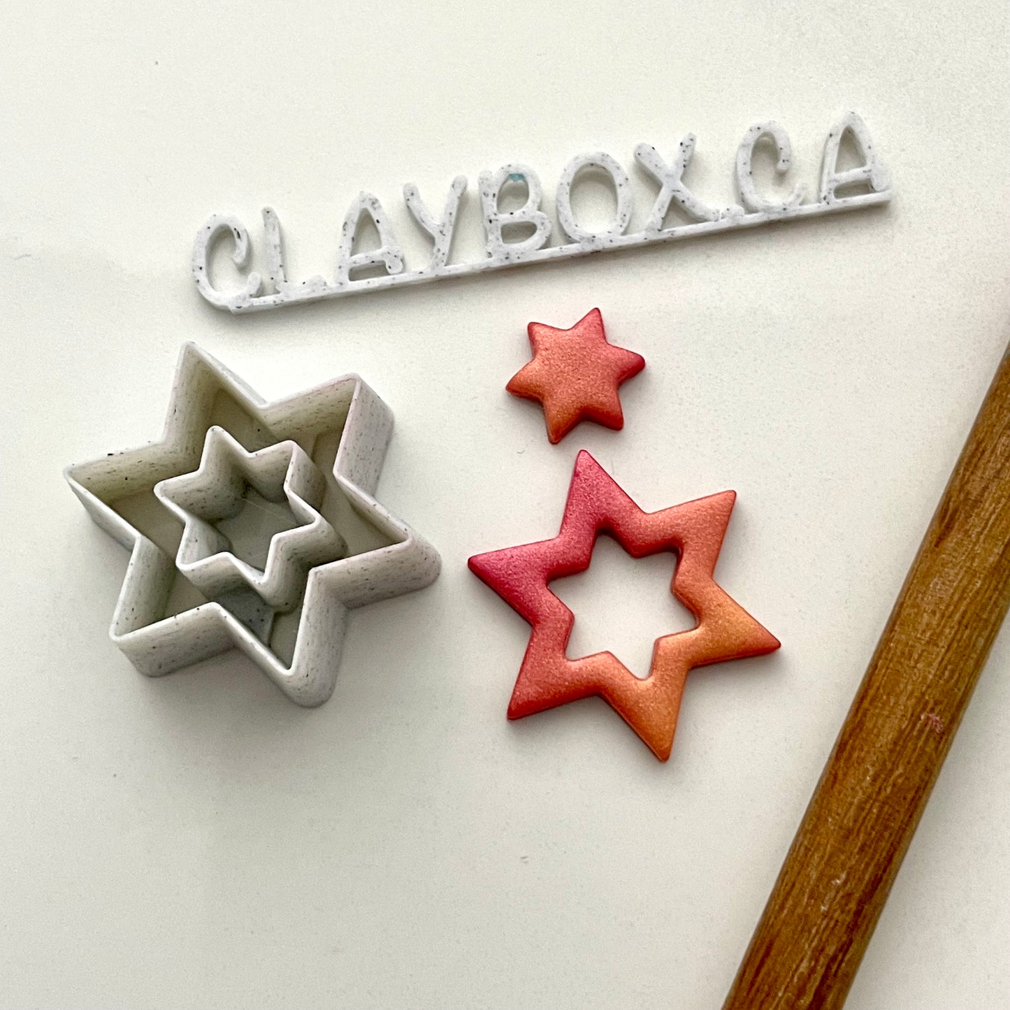 Star Donut Cutter – Polymer Clay Cutter – Nested Star Shape – Tapered Edge for Clean Cuts