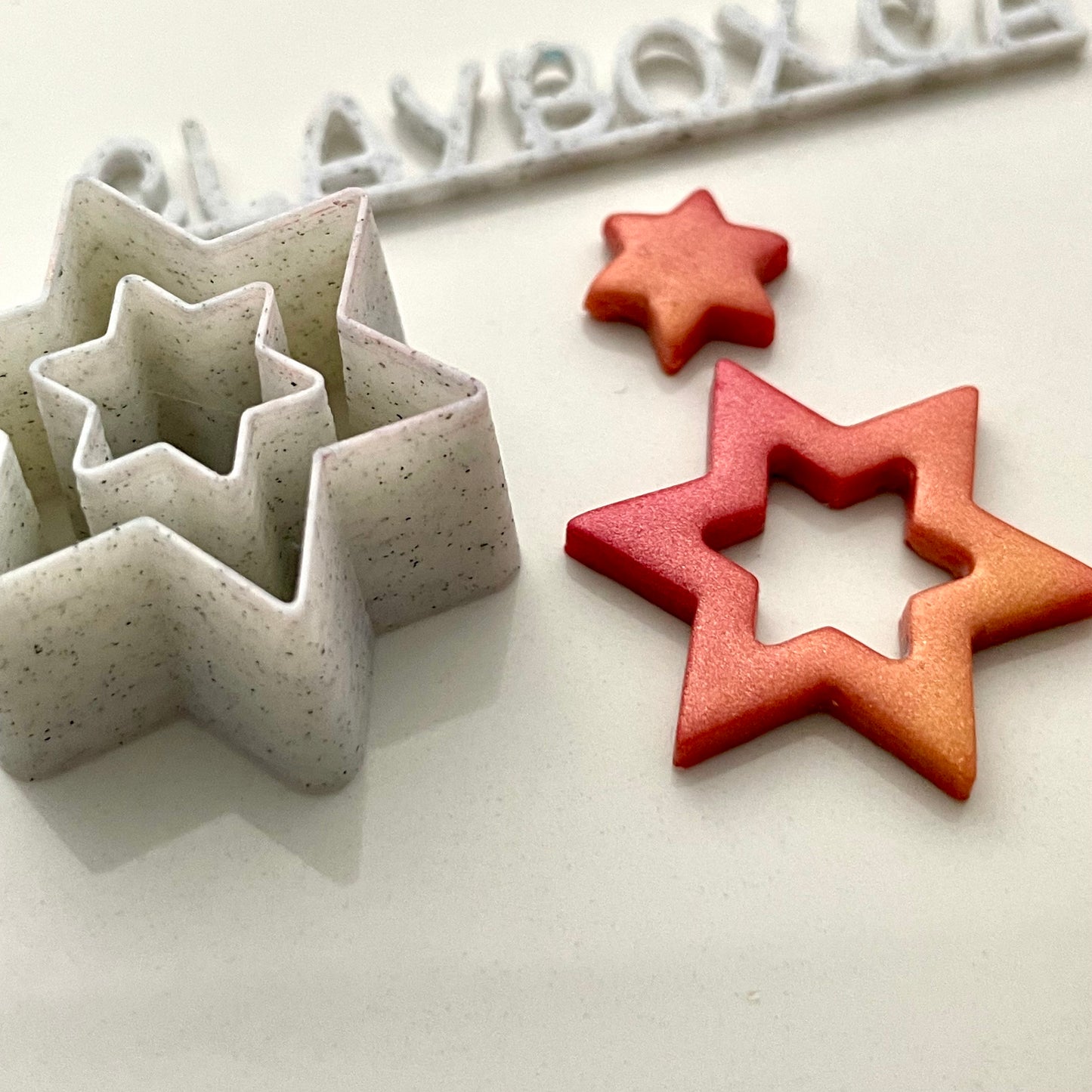 Star Donut Cutter – Polymer Clay Cutter – Nested Star Shape – Tapered Edge for Clean Cuts