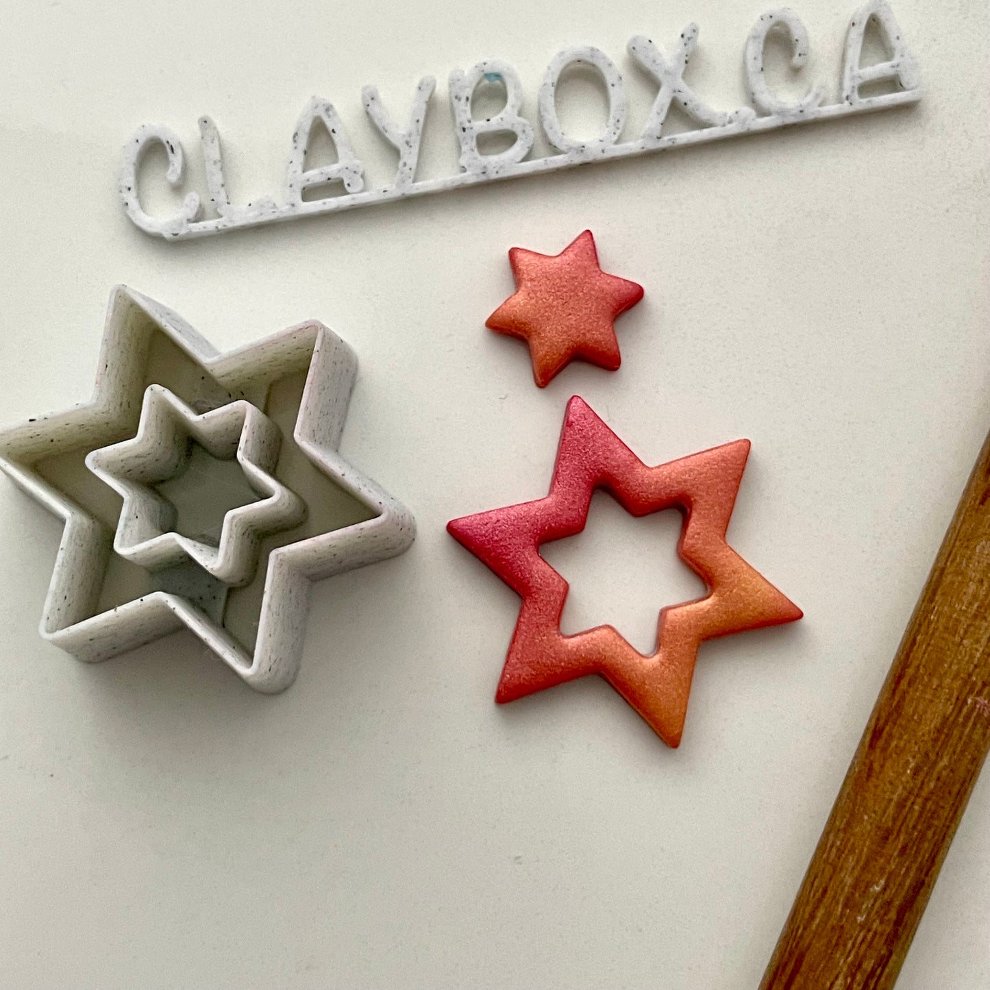 Star Donut Cutter – Polymer Clay Cutter – Nested Star Shape – Tapered Edge for Clean Cuts