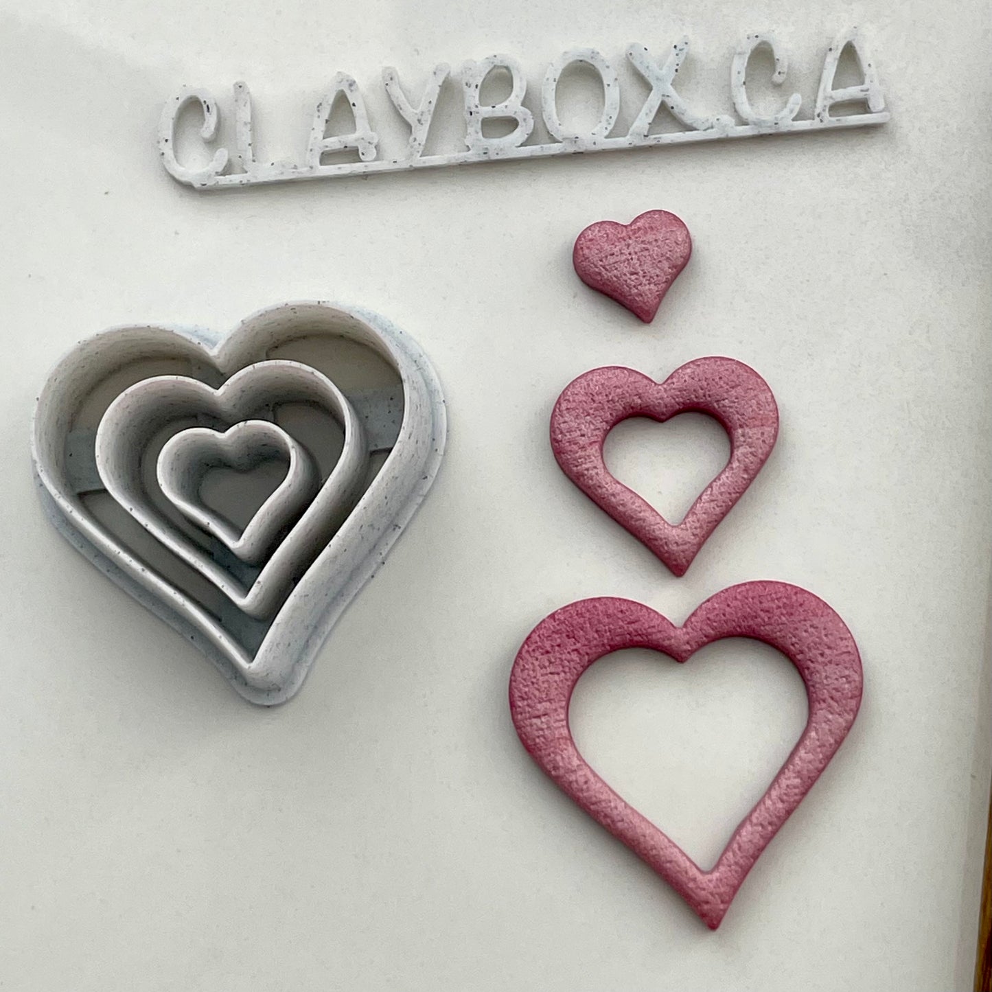 Triple heart donut polymer clay cutter