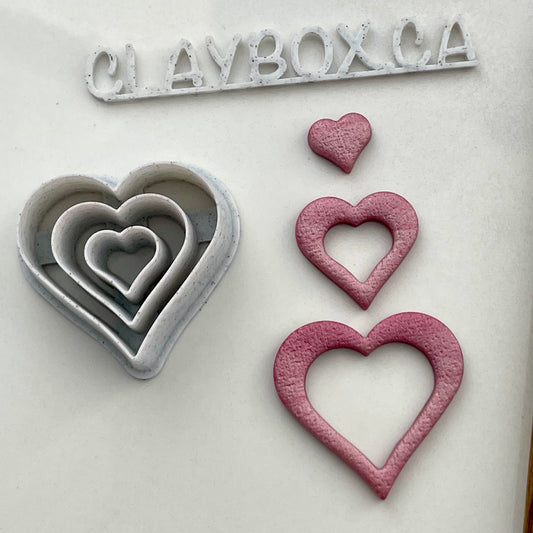 Triple heart donut polymer clay cutter
