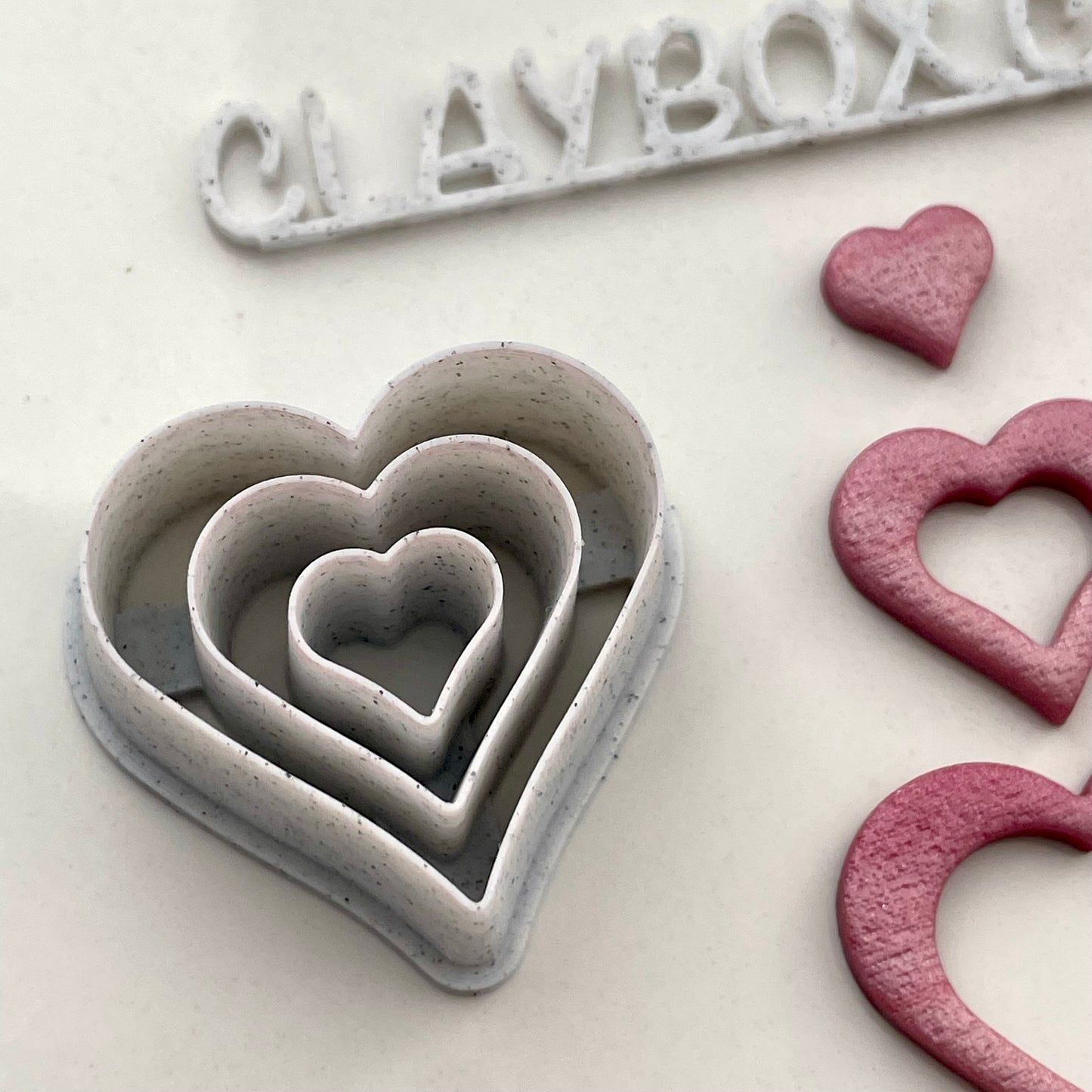 Triple heart donut polymer clay cutter