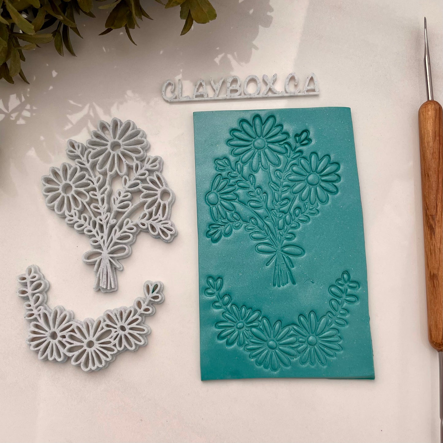 Chunky Daisy Polymer Clay Stamps – Mokume Gane Texture Set – 3D Printed