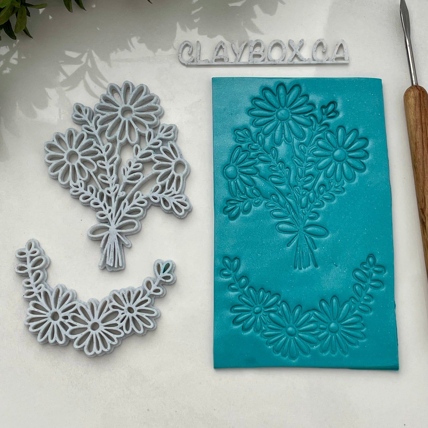 Chunky Daisy Polymer Clay Stamps – Mokume Gane Texture Set – 3D Printed