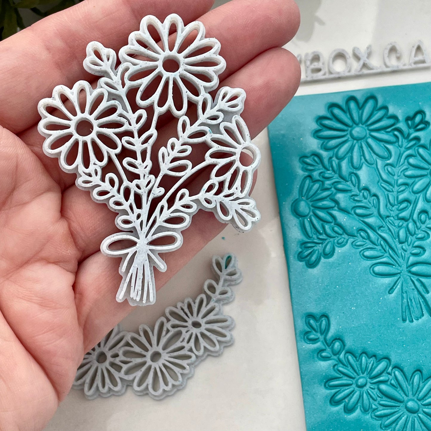 Chunky Daisy Polymer Clay Stamps – Mokume Gane Texture Set – 3D Printed