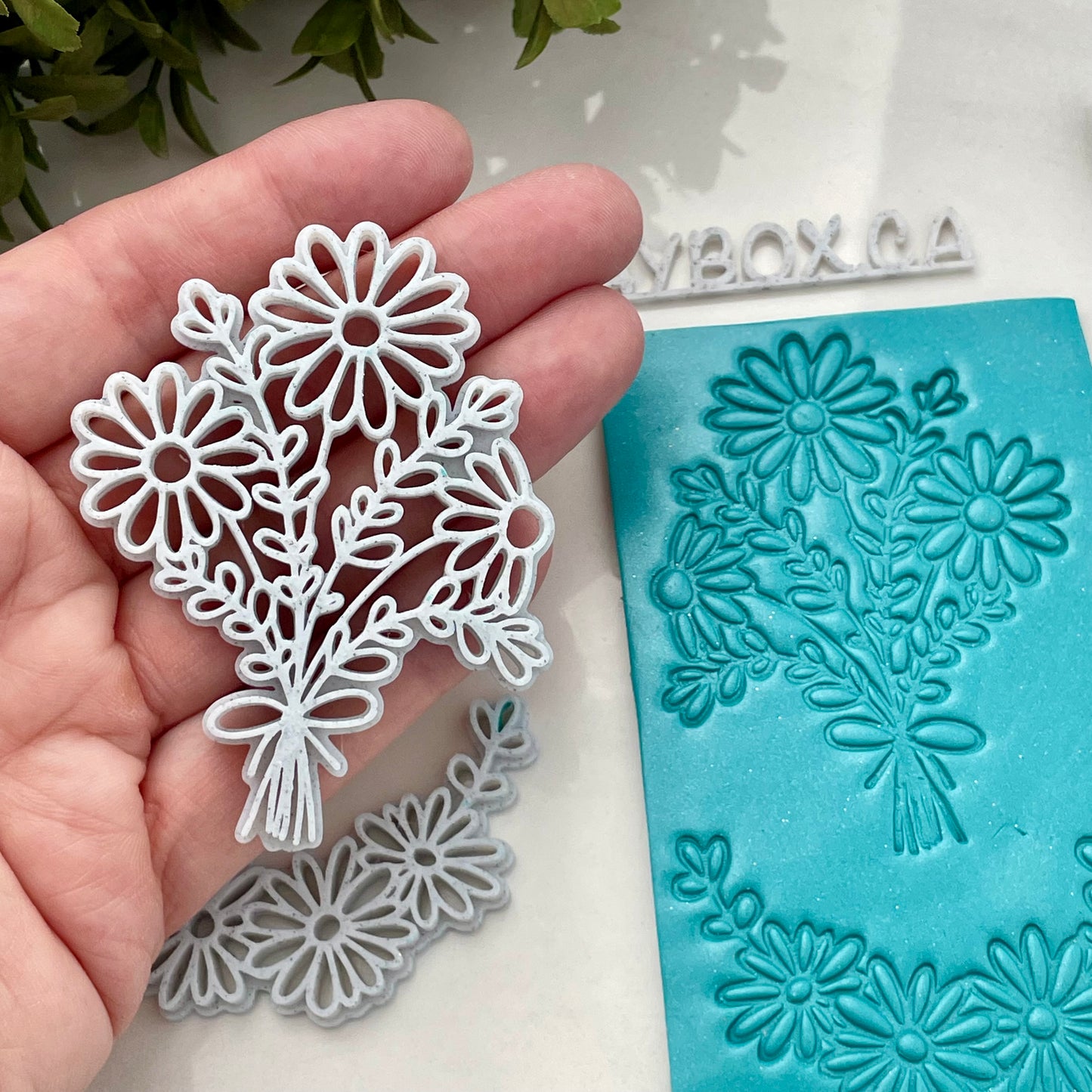 Chunky Daisy Polymer Clay Stamps – Mokume Gane Texture Set – 3D Printed