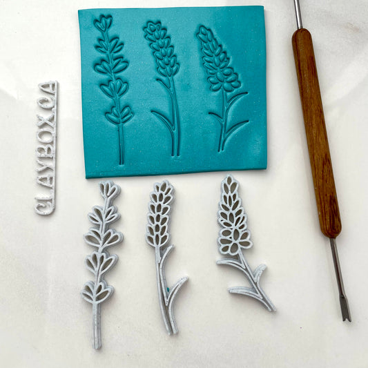 Chunky Lavender Polymer Clay Stamps – Bold Floral Texture Set of 3 – Mokume Gane Tools – Pottery & Clay Stamp Set