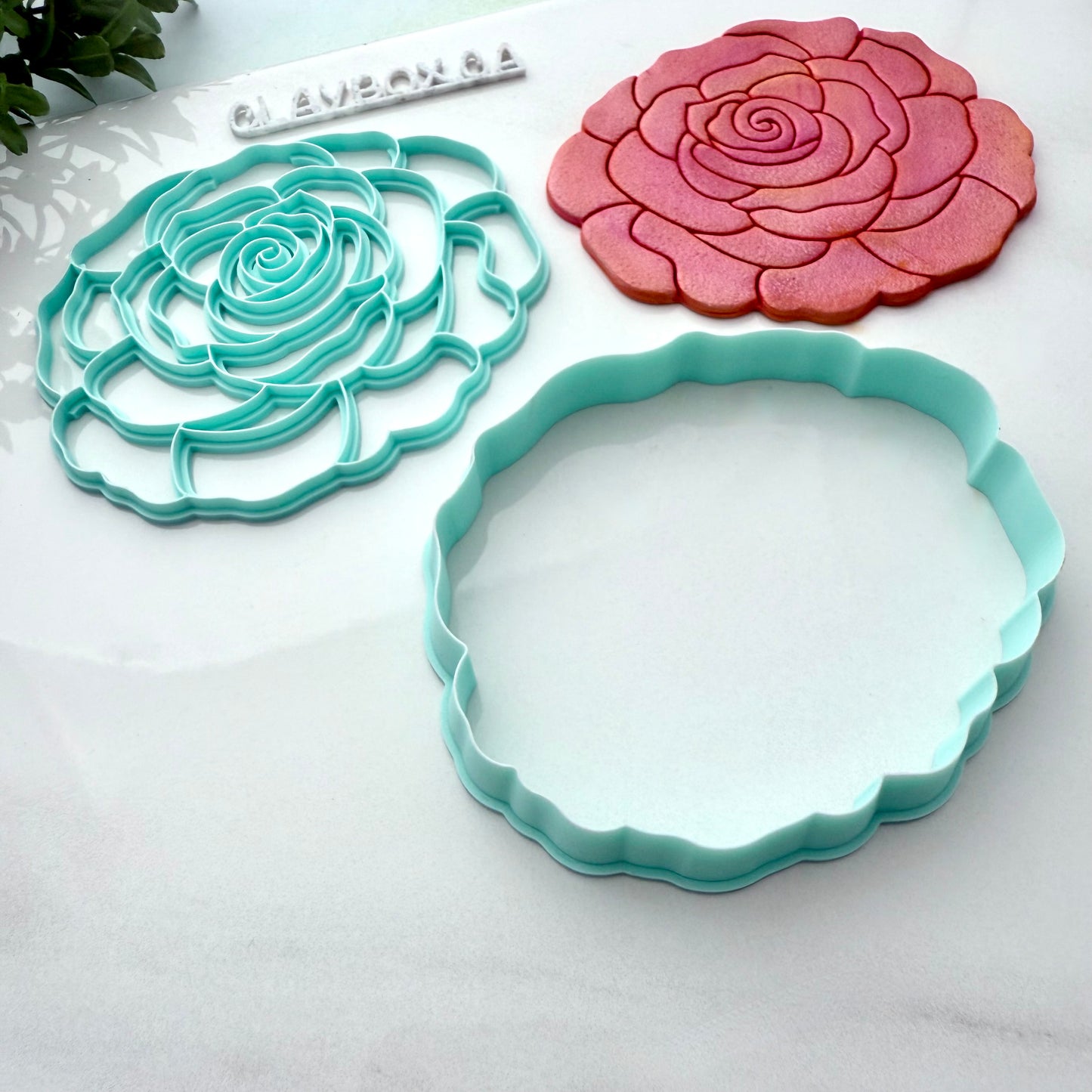 Large Rose Clay Stamp And Matching Cutter