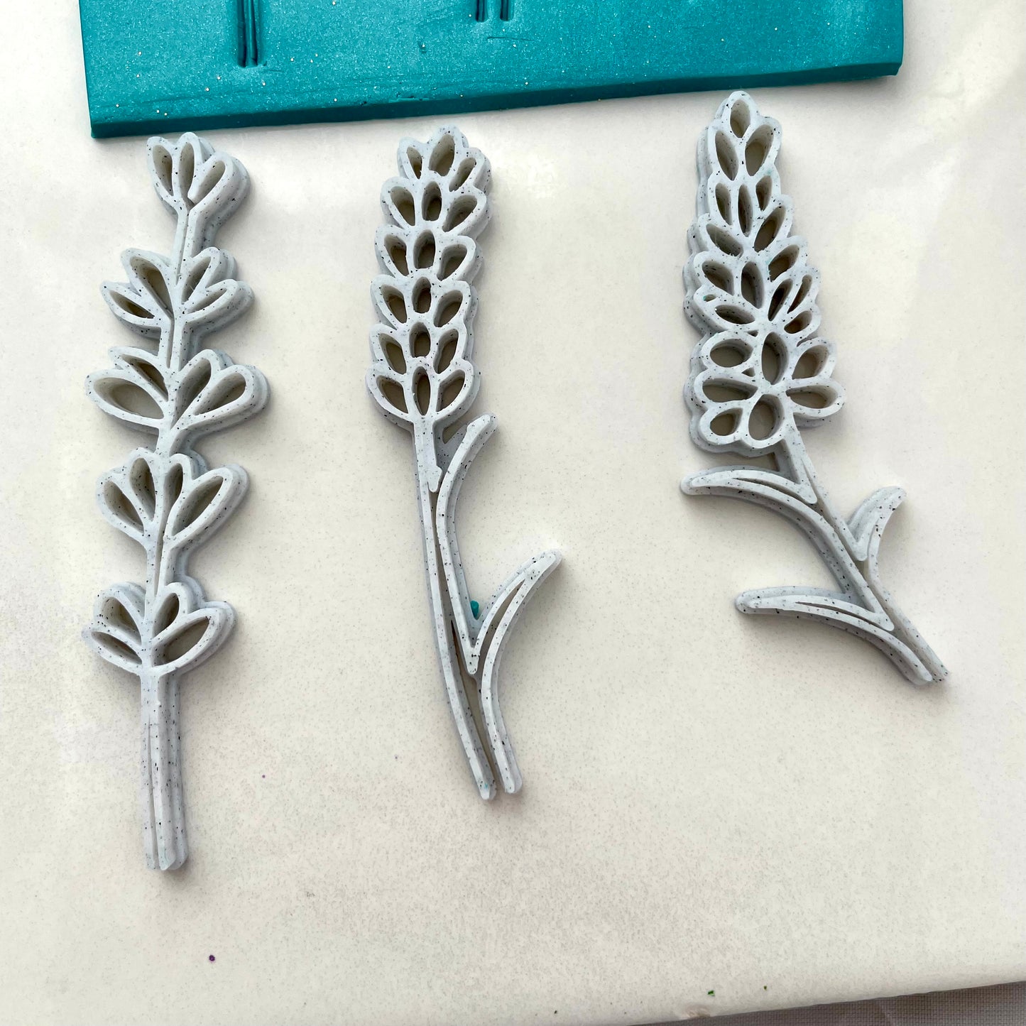 Chunky Lavender Polymer Clay Stamps – Bold Floral Texture Set of 3 – Mokume Gane Tools – Pottery & Clay Stamp Set