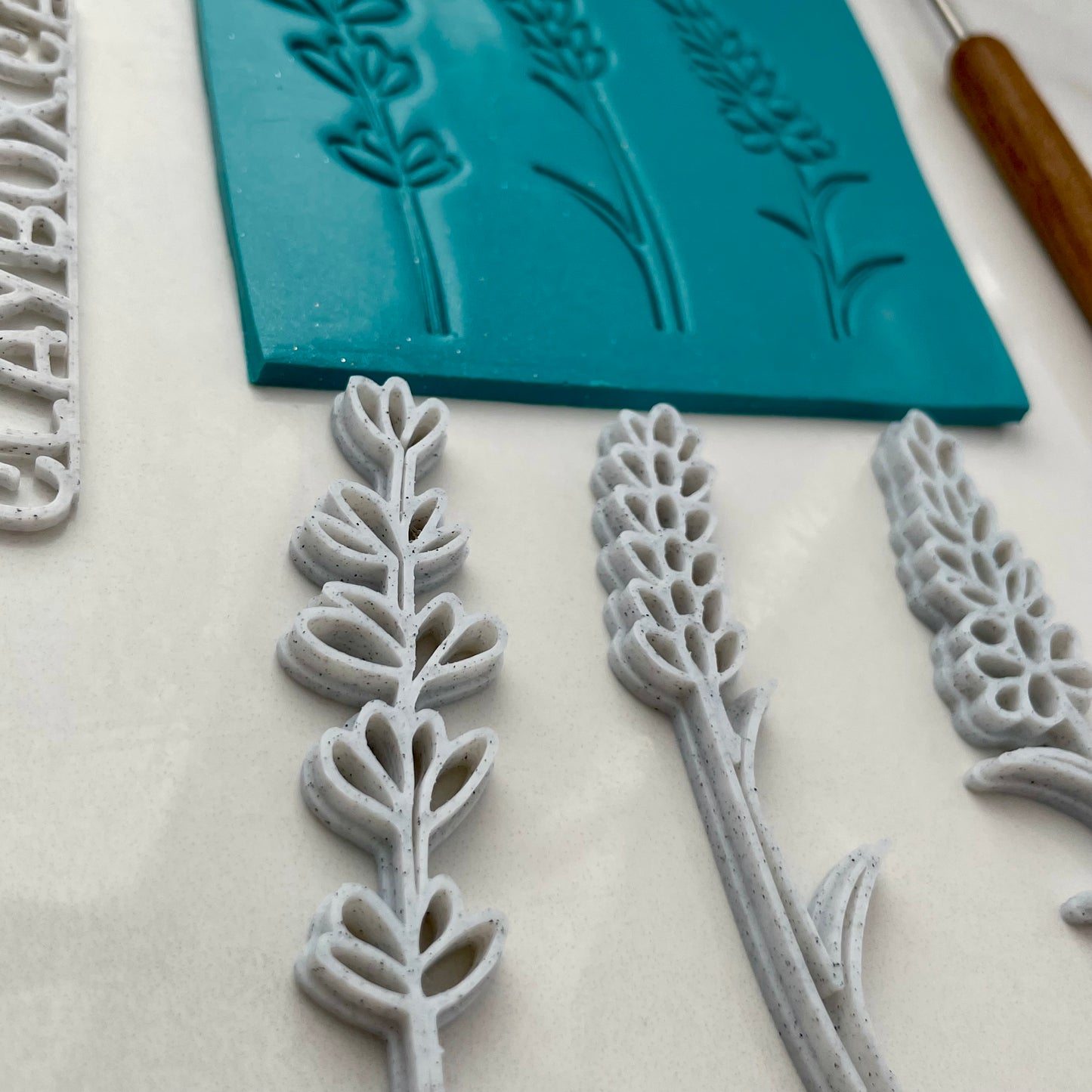 Chunky lavender stamps