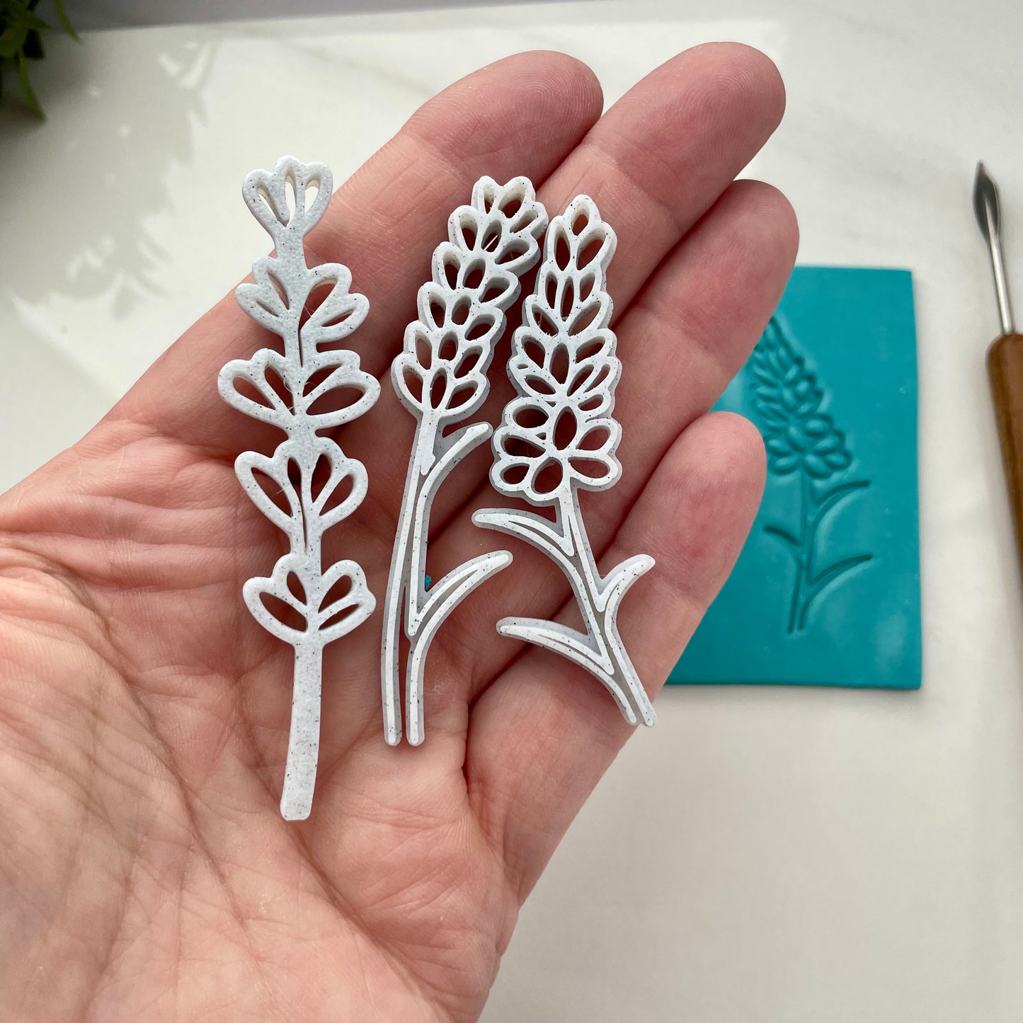 Chunky lavender stamps