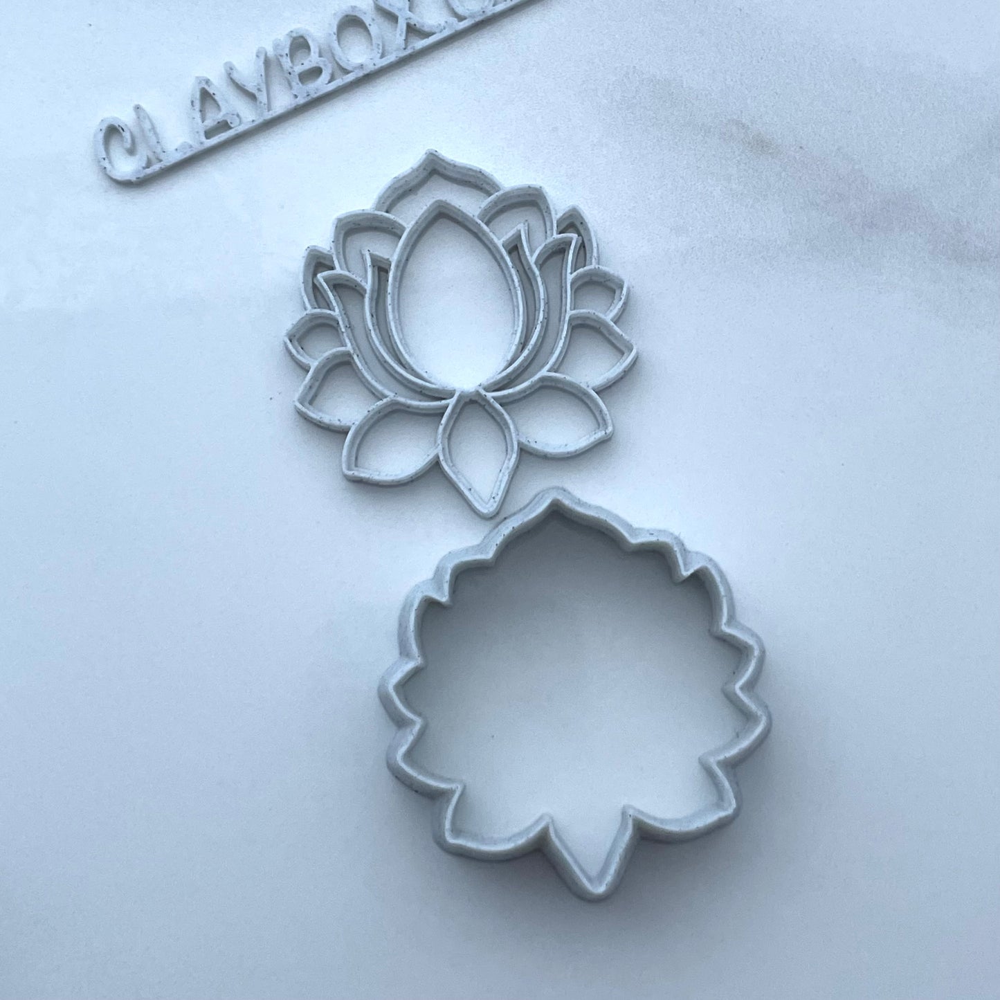 Lotus stamp with matching cutter - made for use with polymer clay