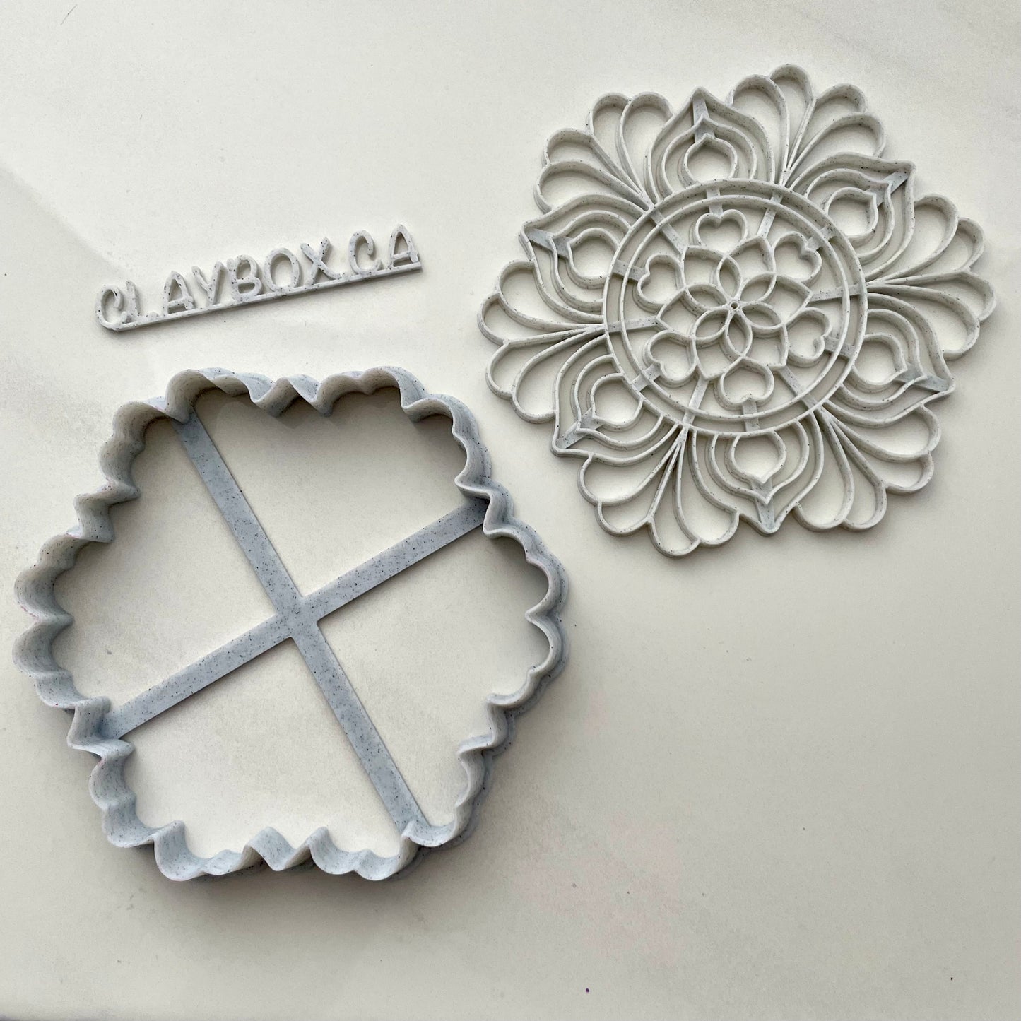 Henna mandala #3 large stamp and matching cutter - made for use with polymer clay