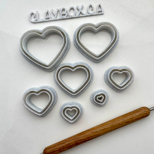 Skinny hearts donut set - made for use with polymer clay