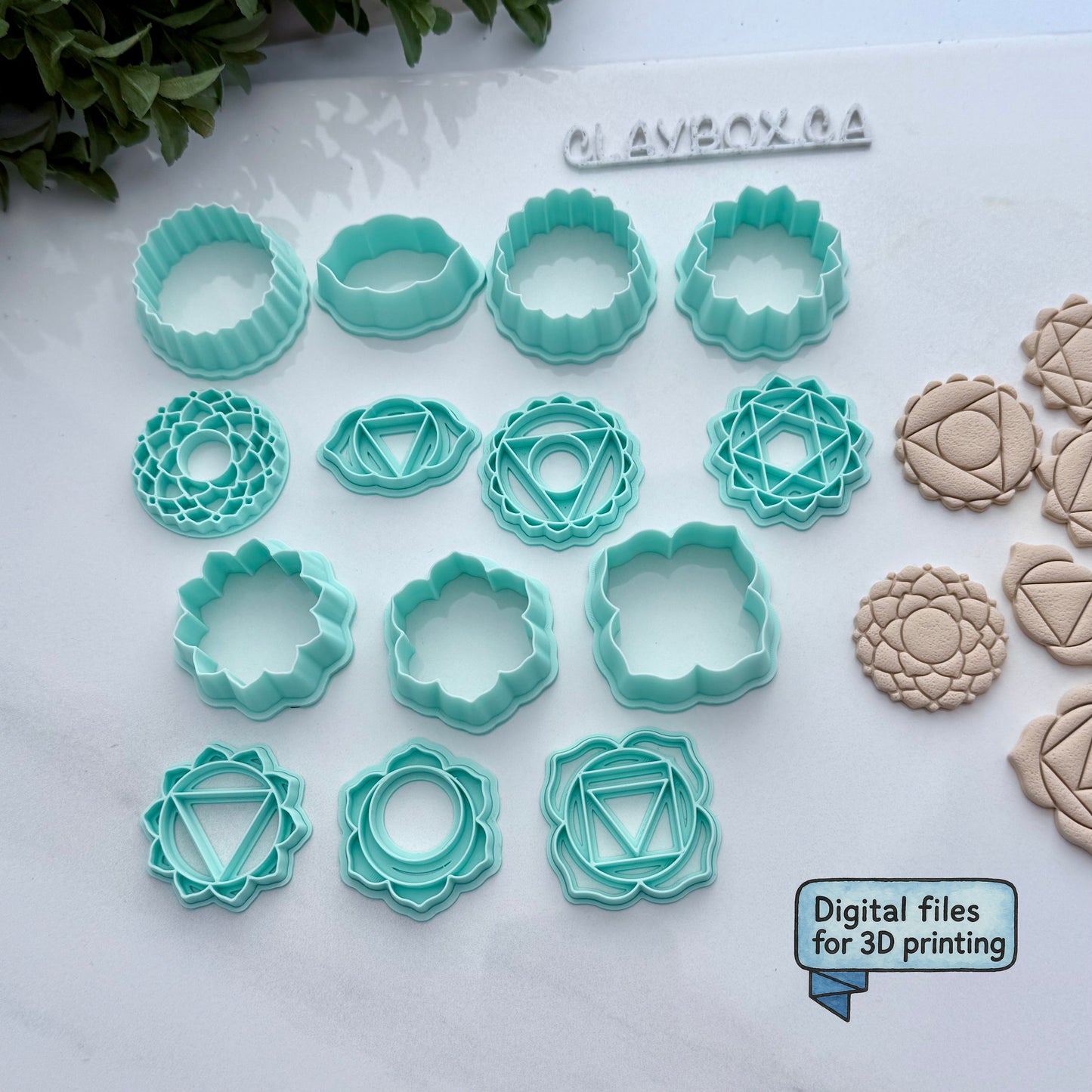 Chakra Stamp & Cutter Set – Digital STL Files | Sacred Geometry Polymer Clay Tools