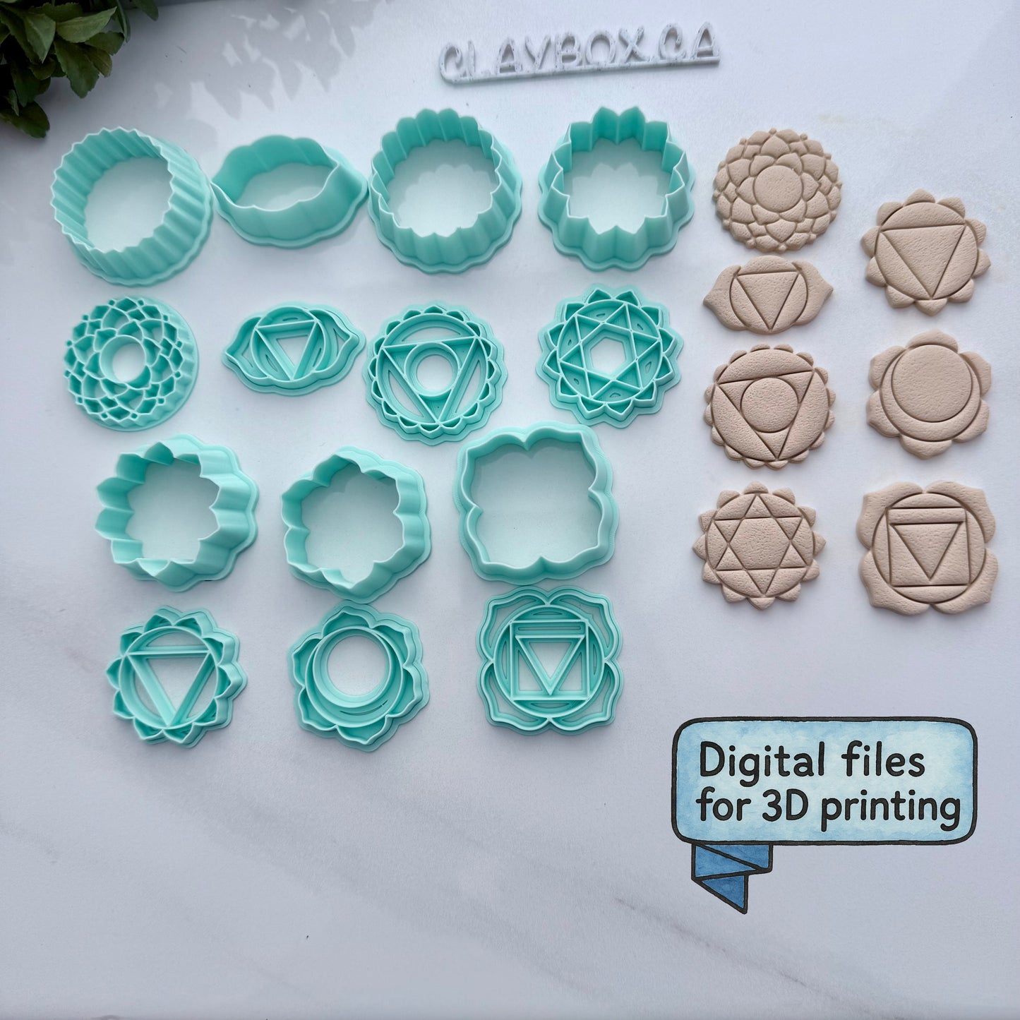 Chakra Stamp & Cutter Set – Digital STL Files | Sacred Geometry Polymer Clay Tools