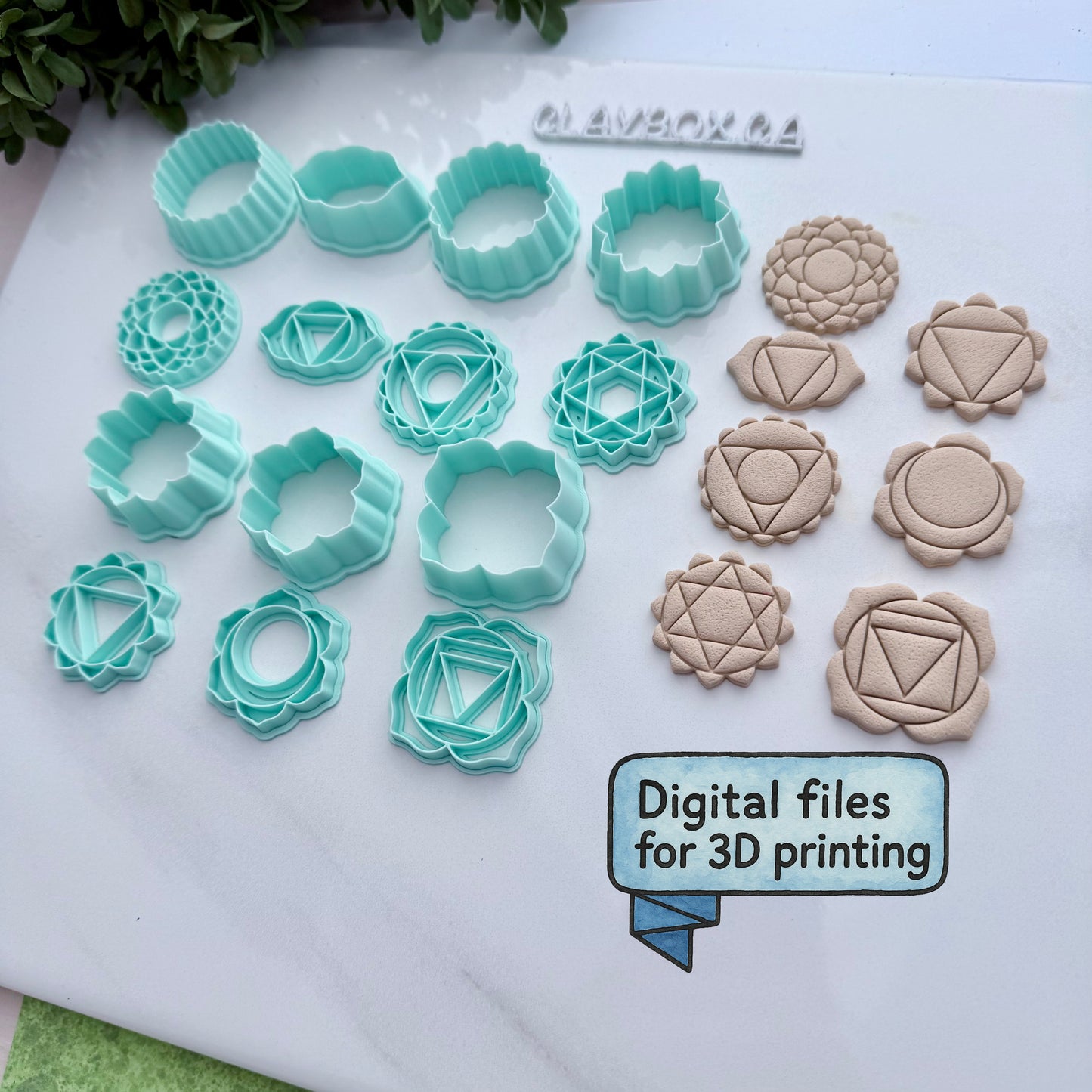 Chakra Stamp & Cutter Set – Digital STL Files | Sacred Geometry Polymer Clay Tools