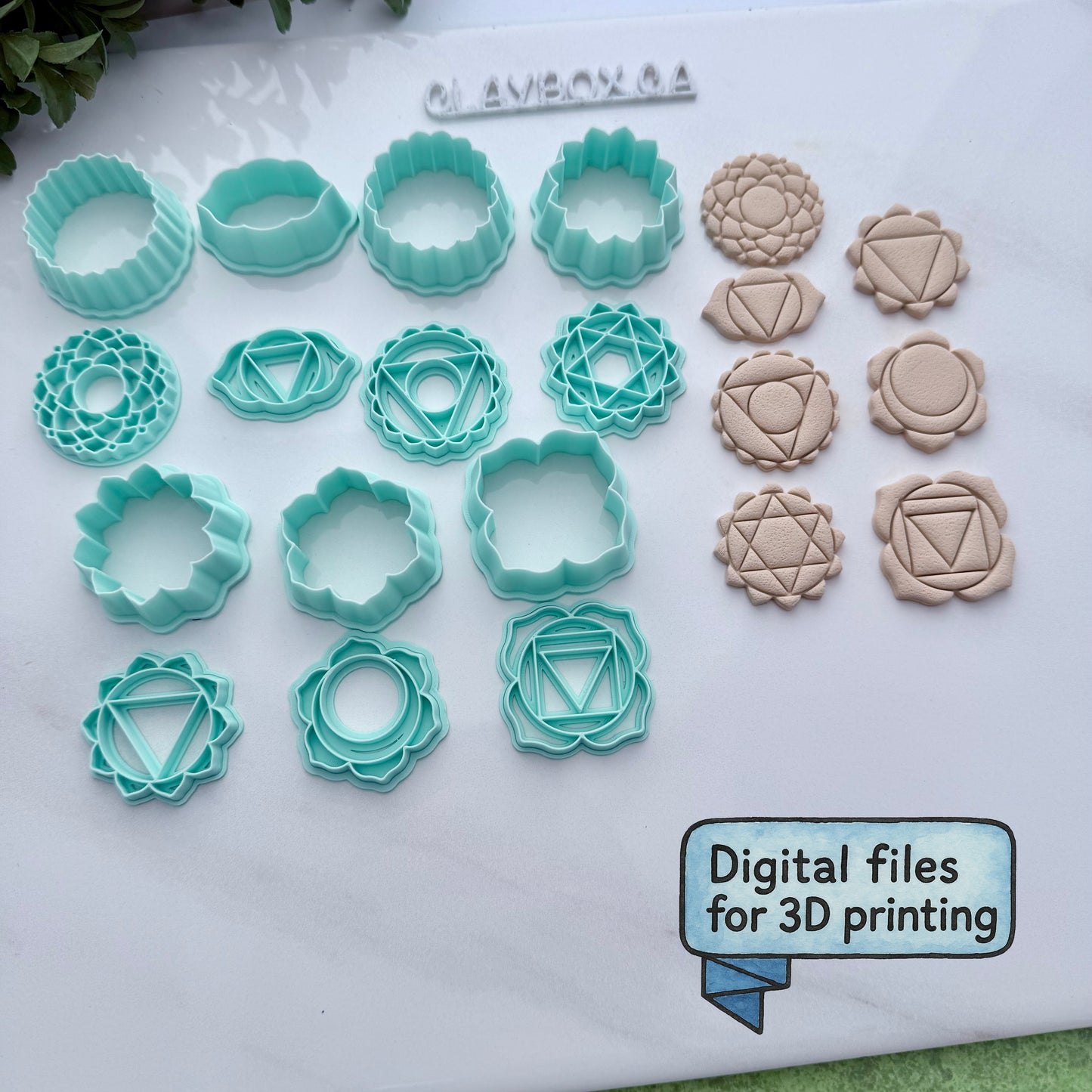Chakra Stamp & Cutter Set – Digital STL Files | Sacred Geometry Polymer Clay Tools