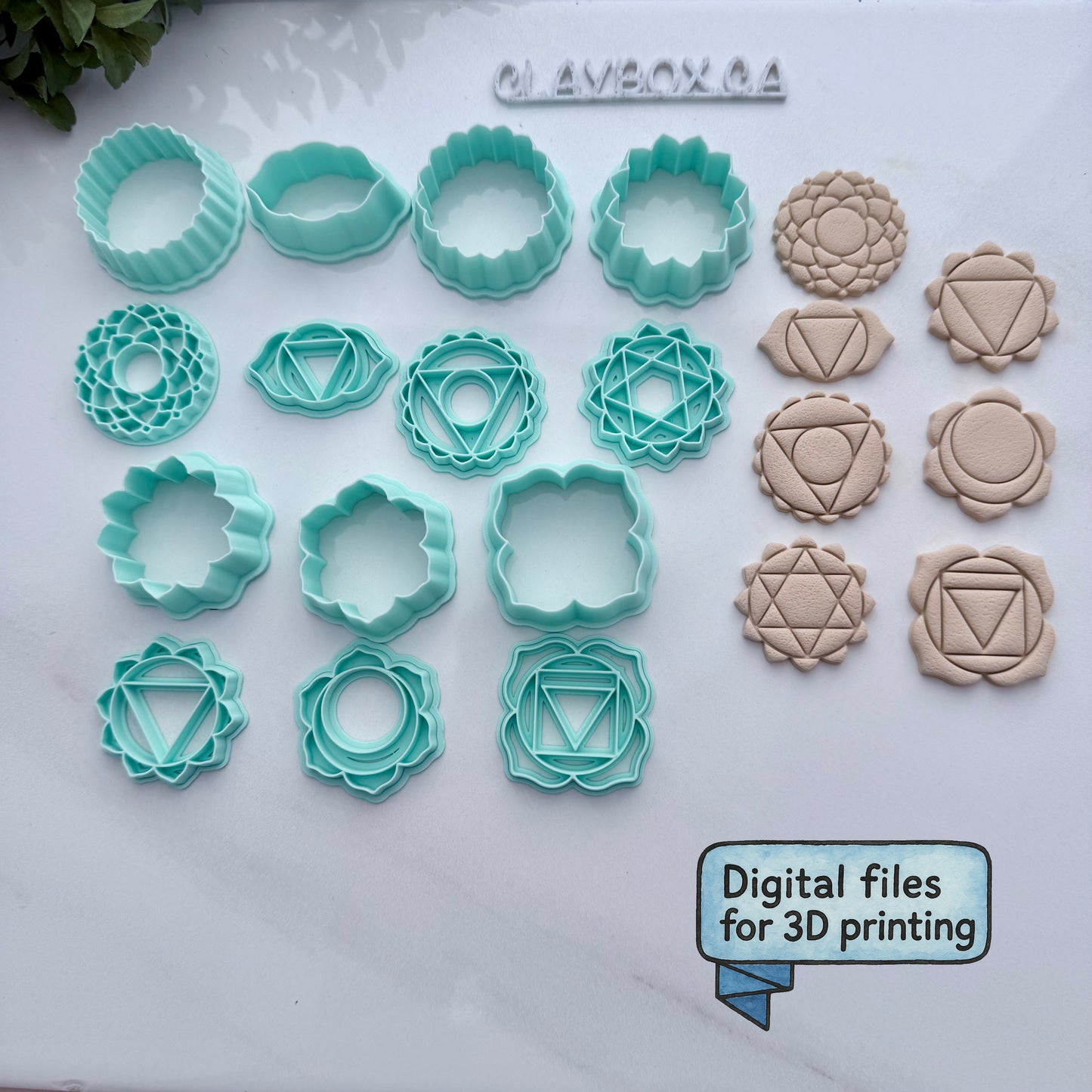Chakra Stamp & Cutter Set – Digital STL Files | Sacred Geometry Polymer Clay Tools