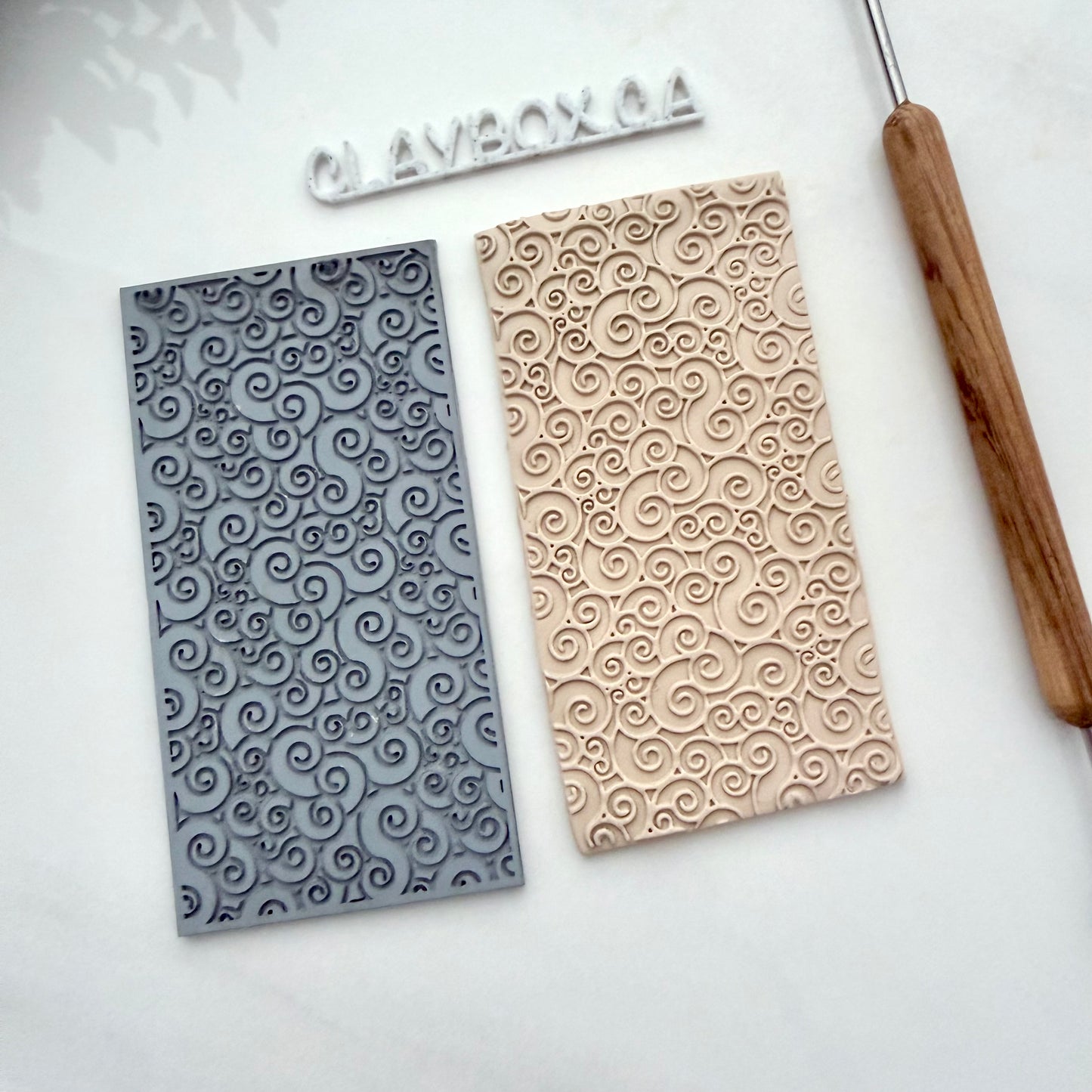 Curls Texture Mat for Polymer Clay - 2x4” Rubber Embossing Sheet