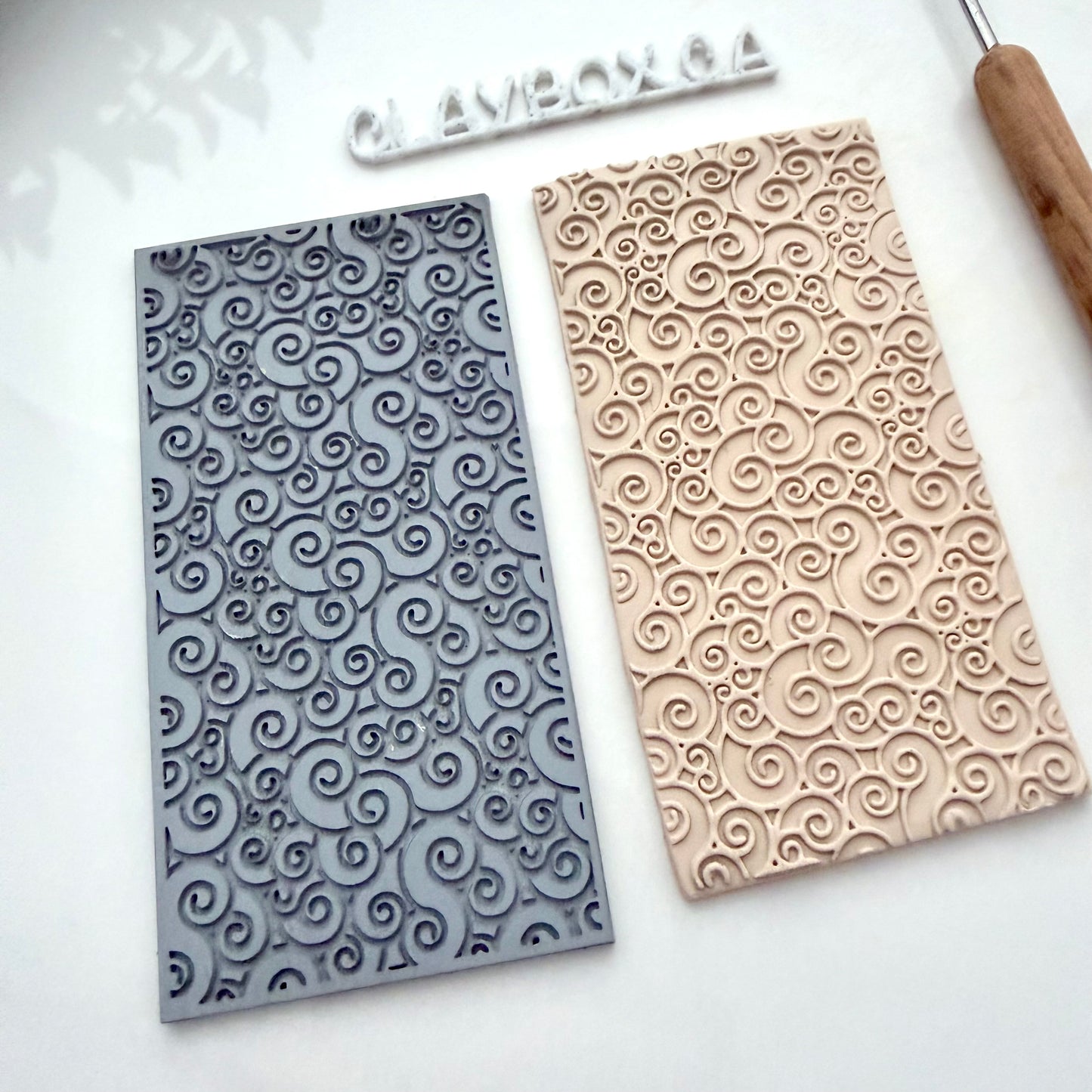 Curls Texture Mat for Polymer Clay - 2x4” Rubber Embossing Sheet