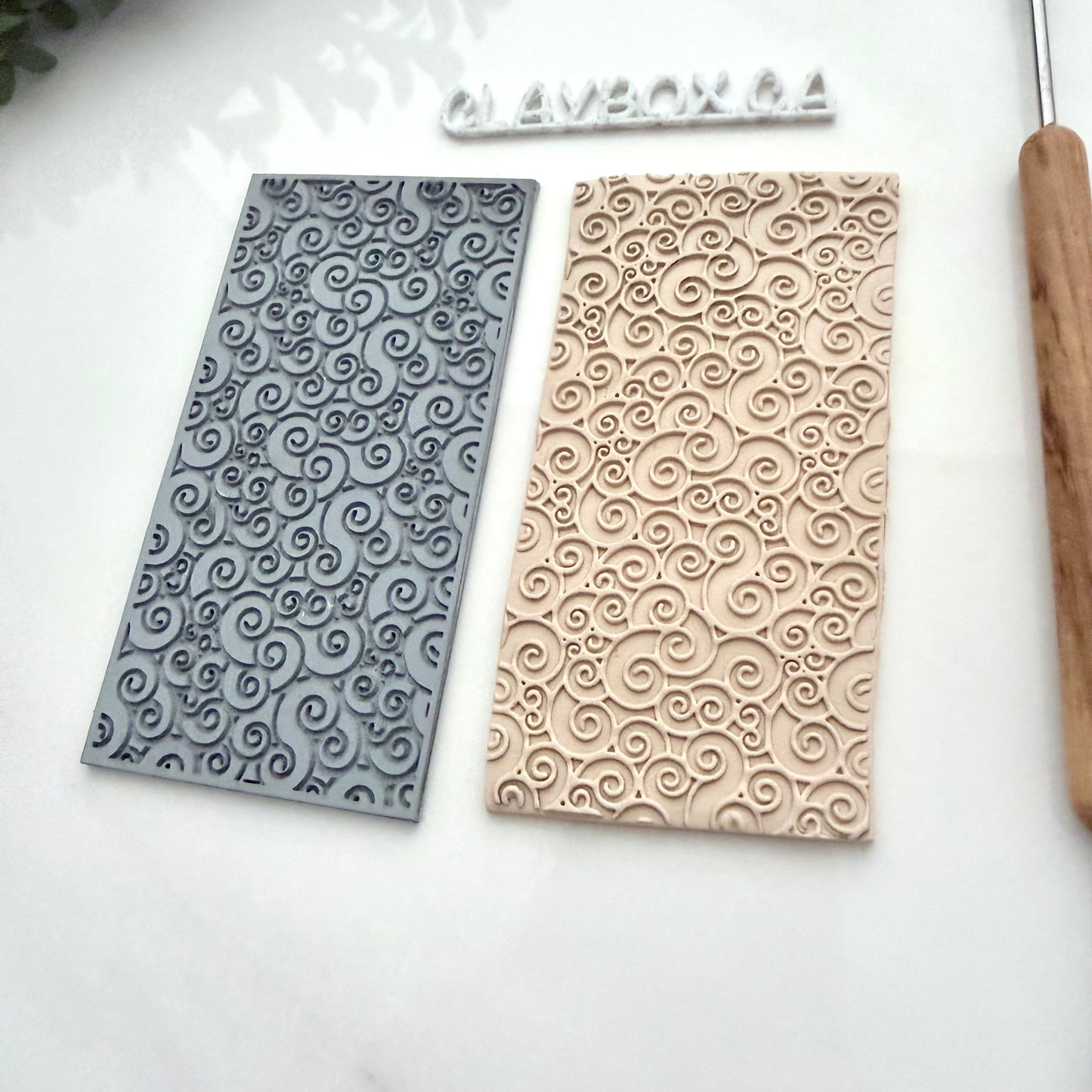 Curls Texture Mat for Polymer Clay - 2x4” Rubber Embossing Sheet